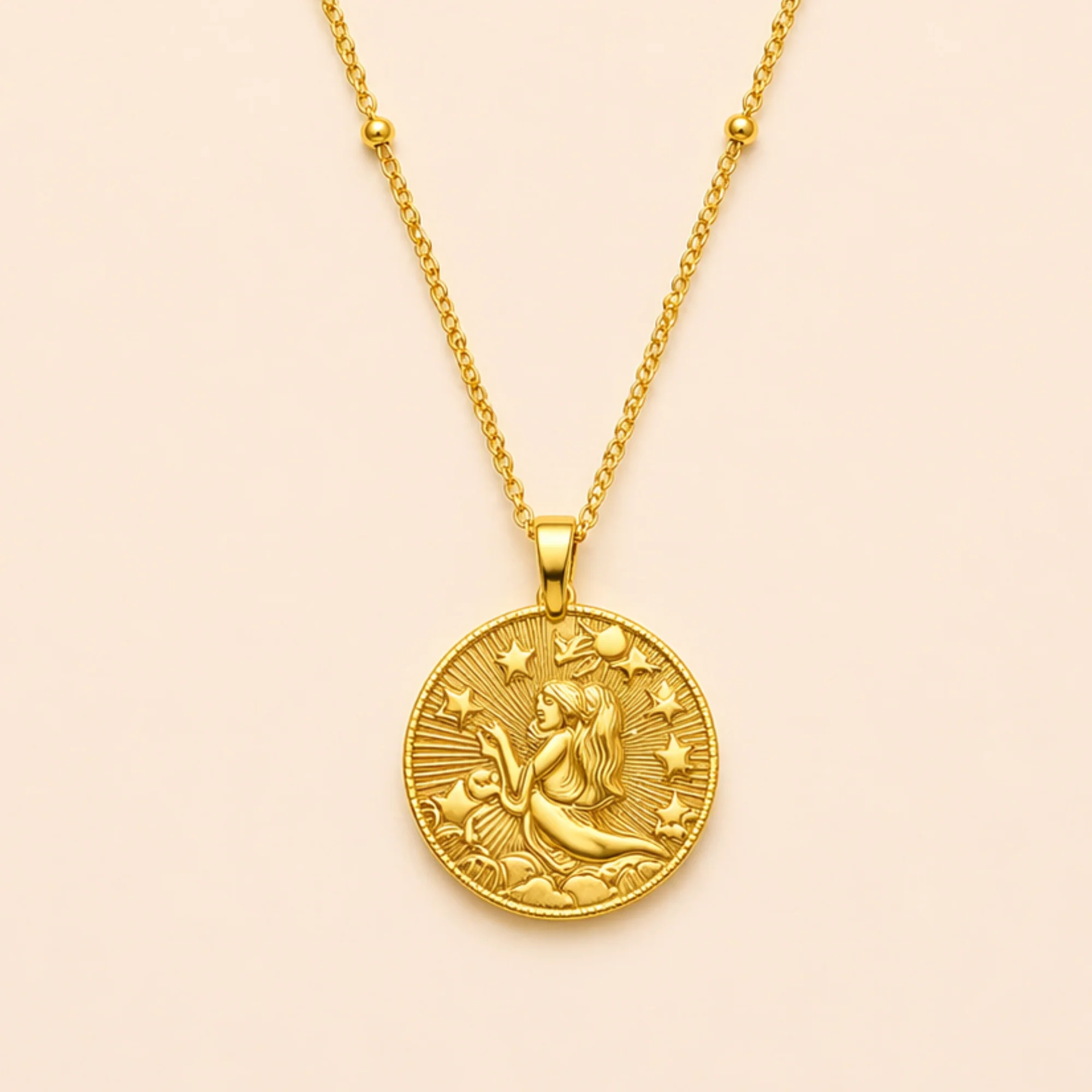 18K Gold Plated Virgo Pendant Necklace