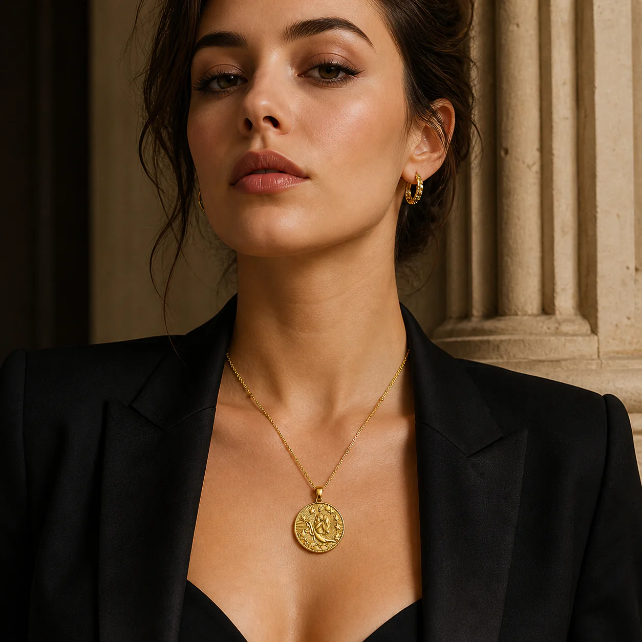 18K Gold Plated Virgo Pendant Necklace - Image 2