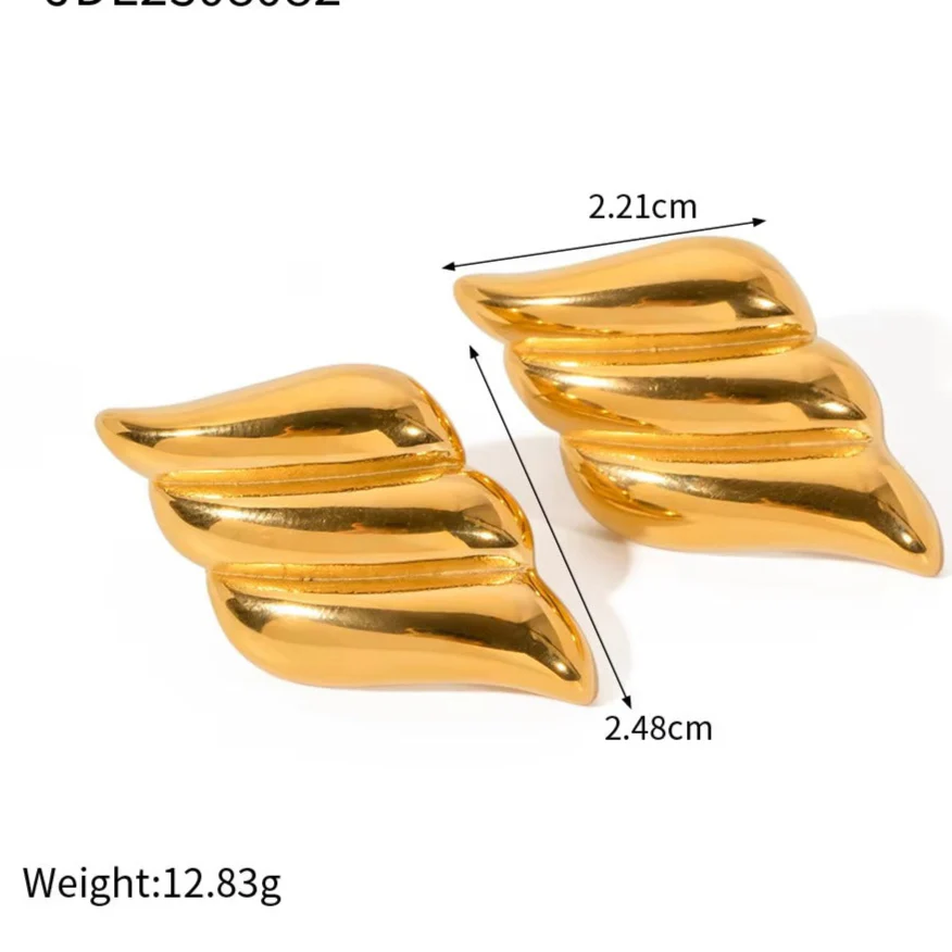 18K Gold Plated Vogue Stud Earring - Image 3