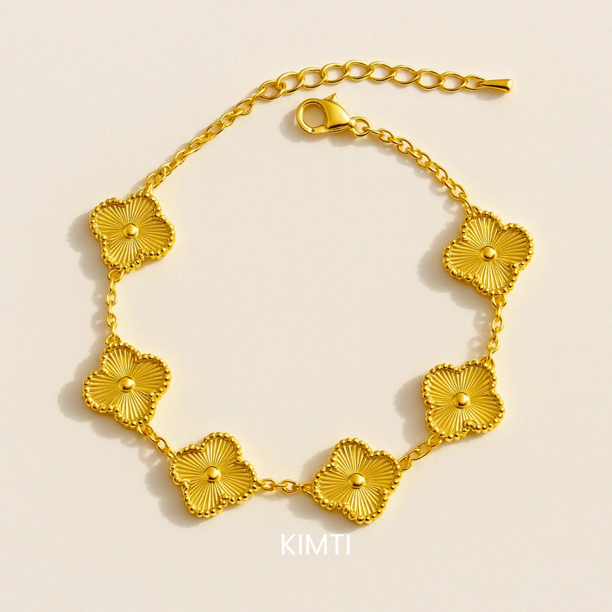 Rs. 149 Only - 18K Gold Plated Clover Golden Bracelet