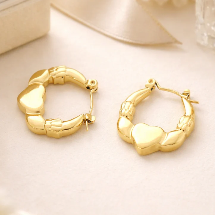 18k Gold Toned Hoop Earrings - Image 4
