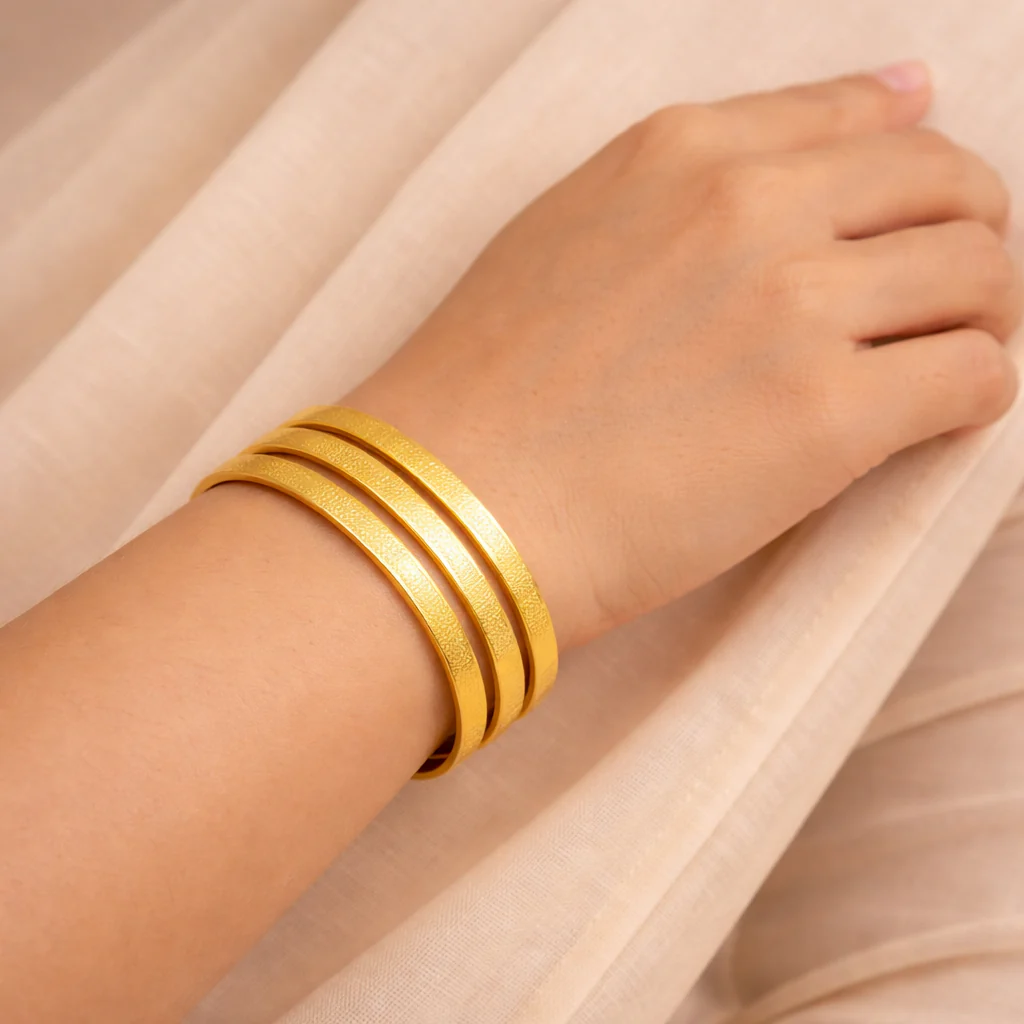 18k Radiant Unity Quadruple Anti Tarnish Bangles ( Size2.4, 2.6 ,2.8 ) - Image 3
