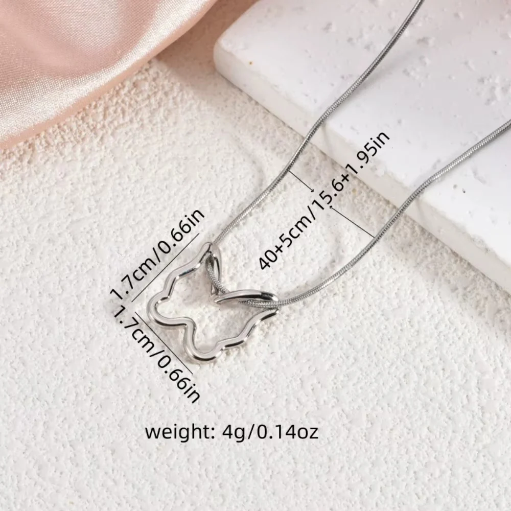 18k Silver Plated Butterfly Necklace - Image 3