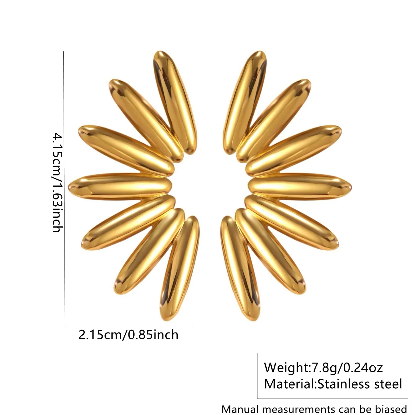 American Stud Women Metal Flower Earrings - Image 4