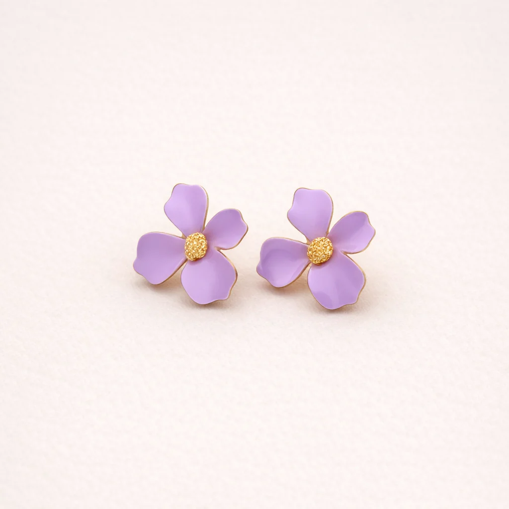 Amethyst Petal Earrings
