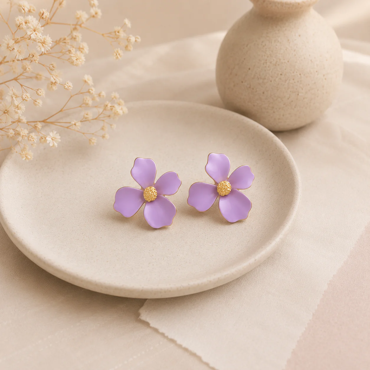 Amethyst Petal Earrings - Image 2