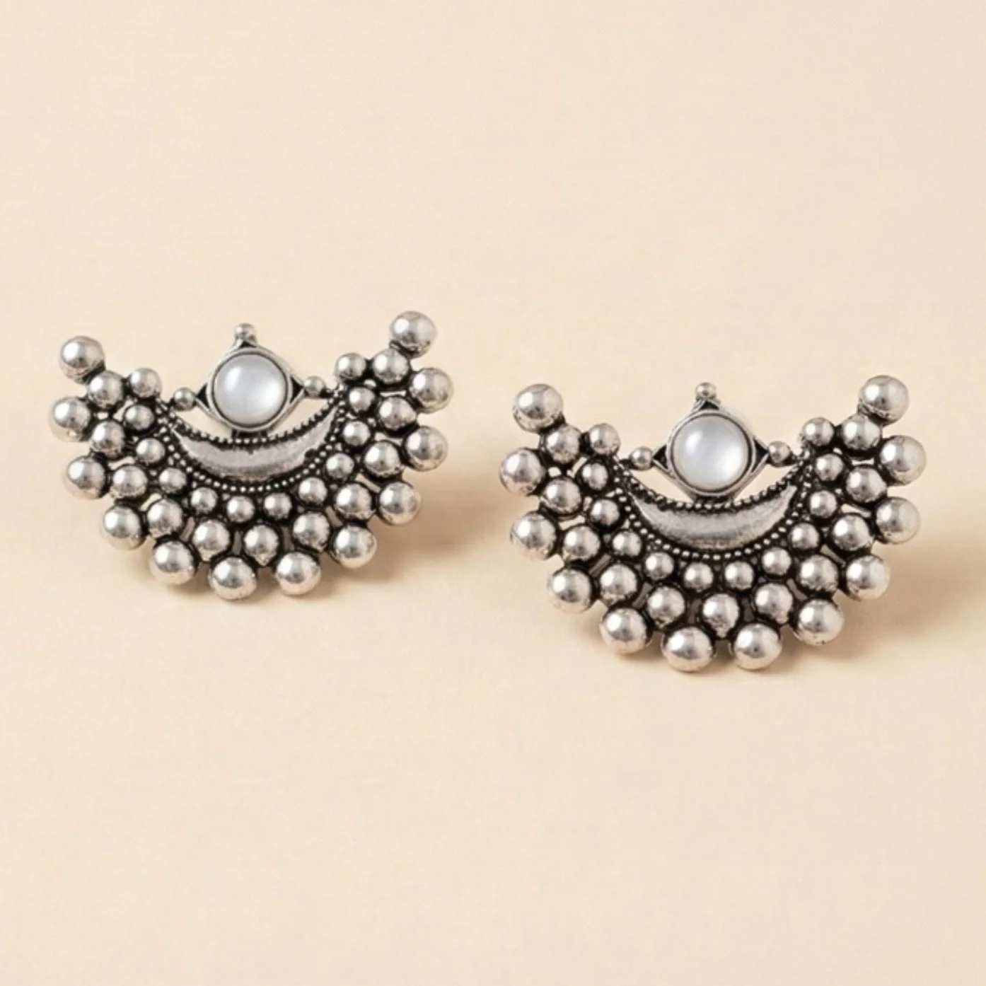 Amethyst Royal Charm Oxidised Earrings - Image 2