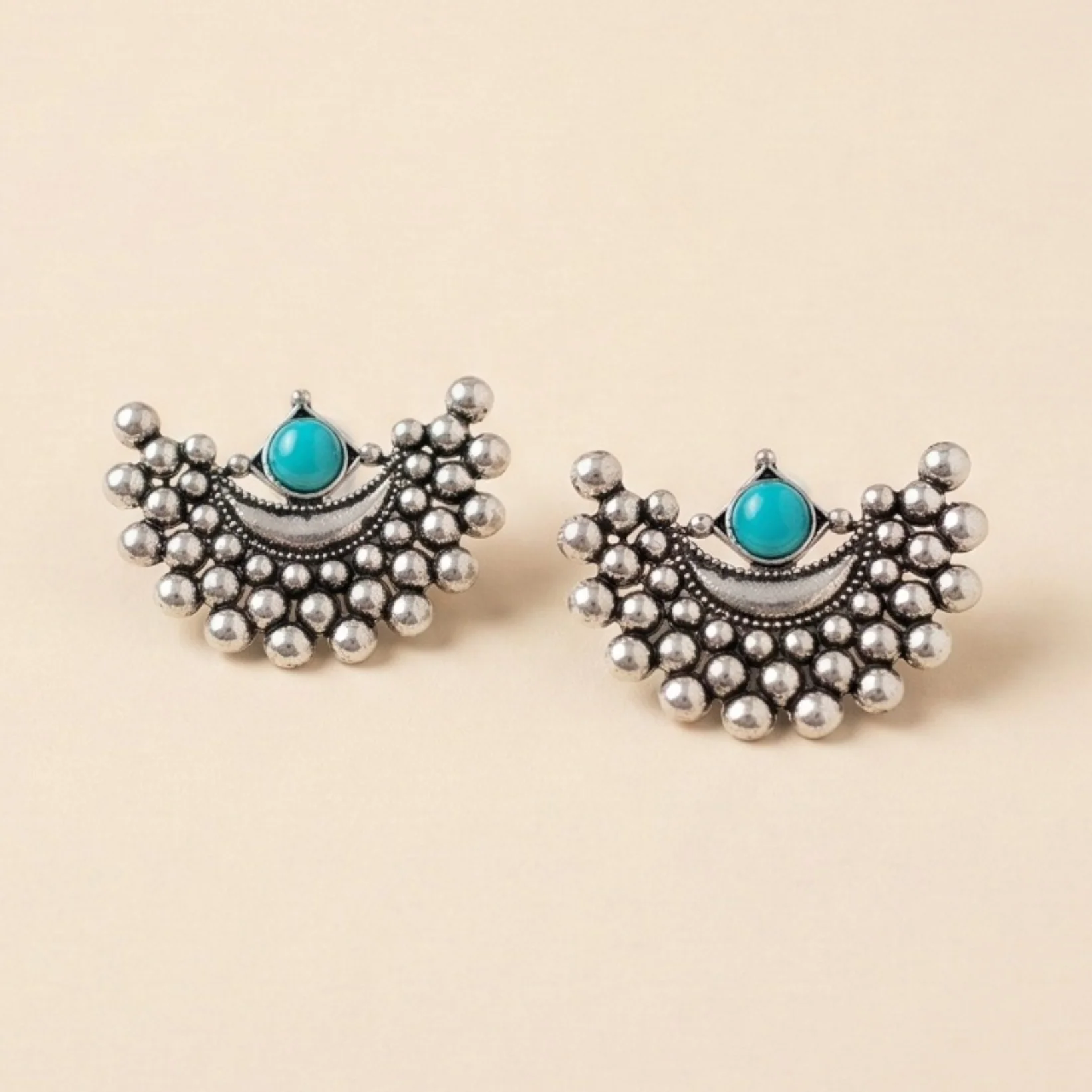 Amethyst Royal Charm Oxidised Earrings - Image 3