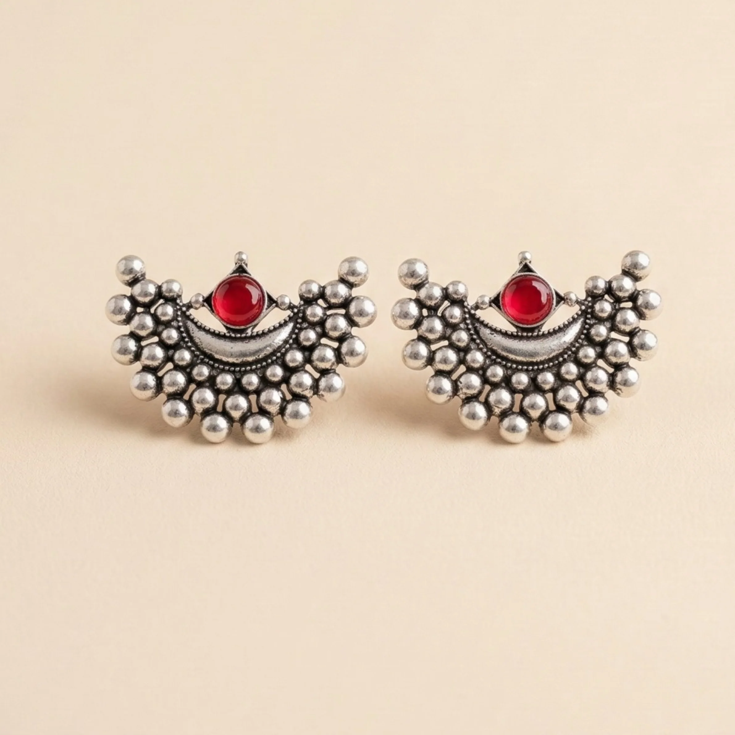 Amethyst Royal Charm Oxidised Earrings - Image 4