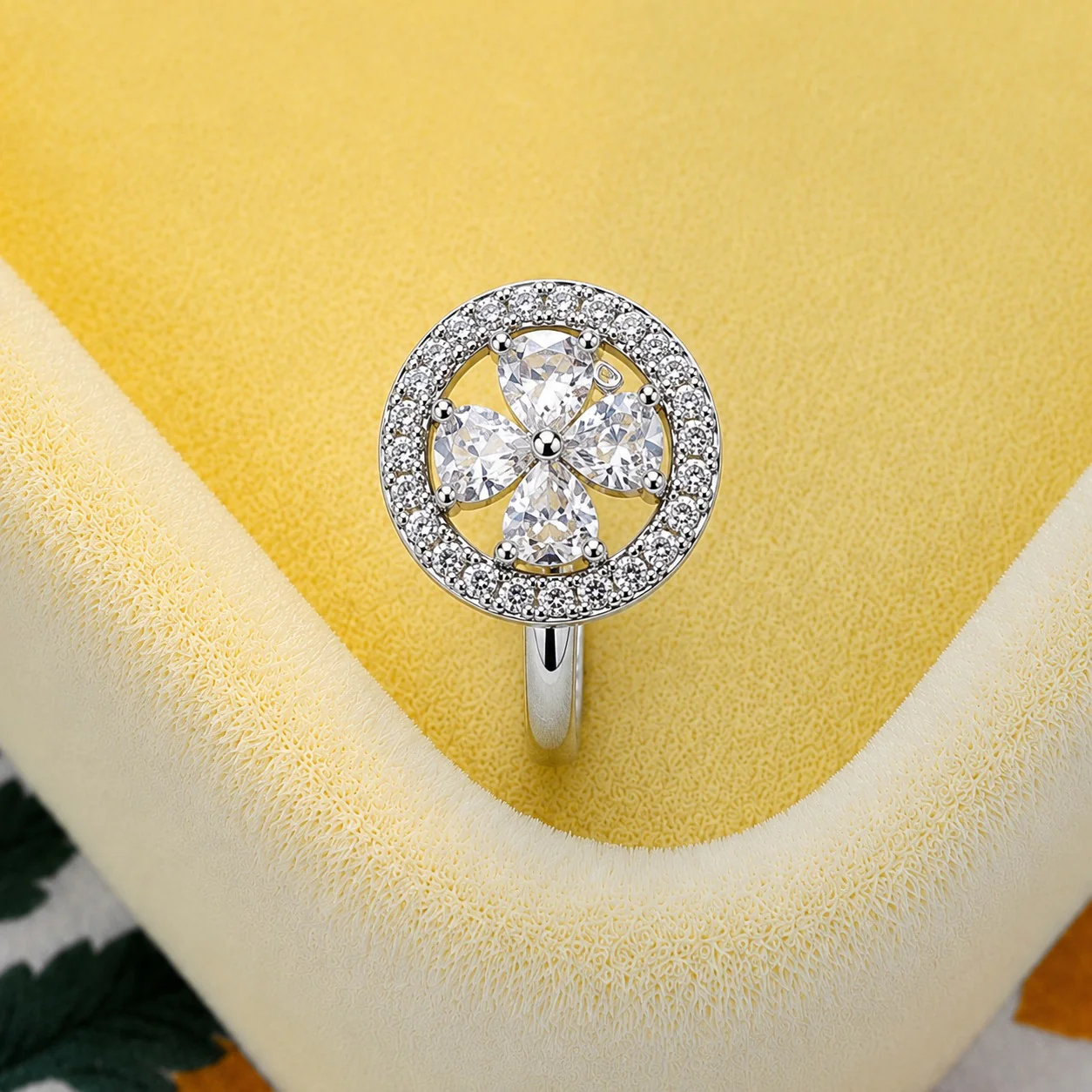 Anti-Tarnish Lucky Clover Ring - Image 2