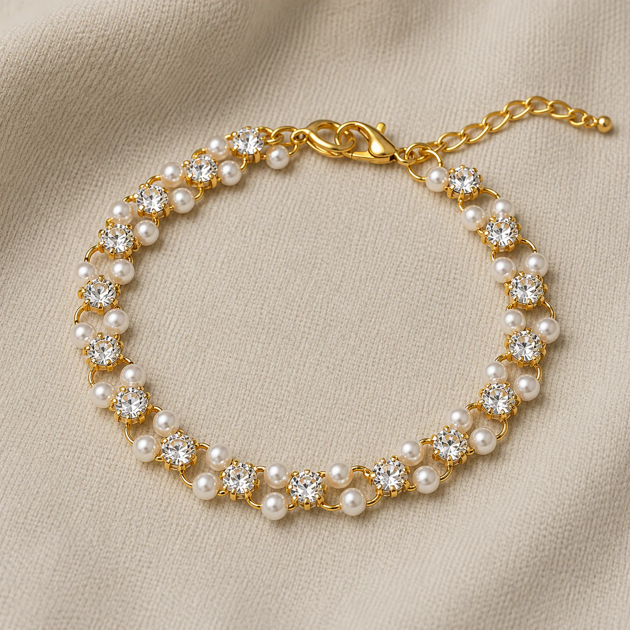 Anti Tarnish Pearl Stone Bracelet for Women