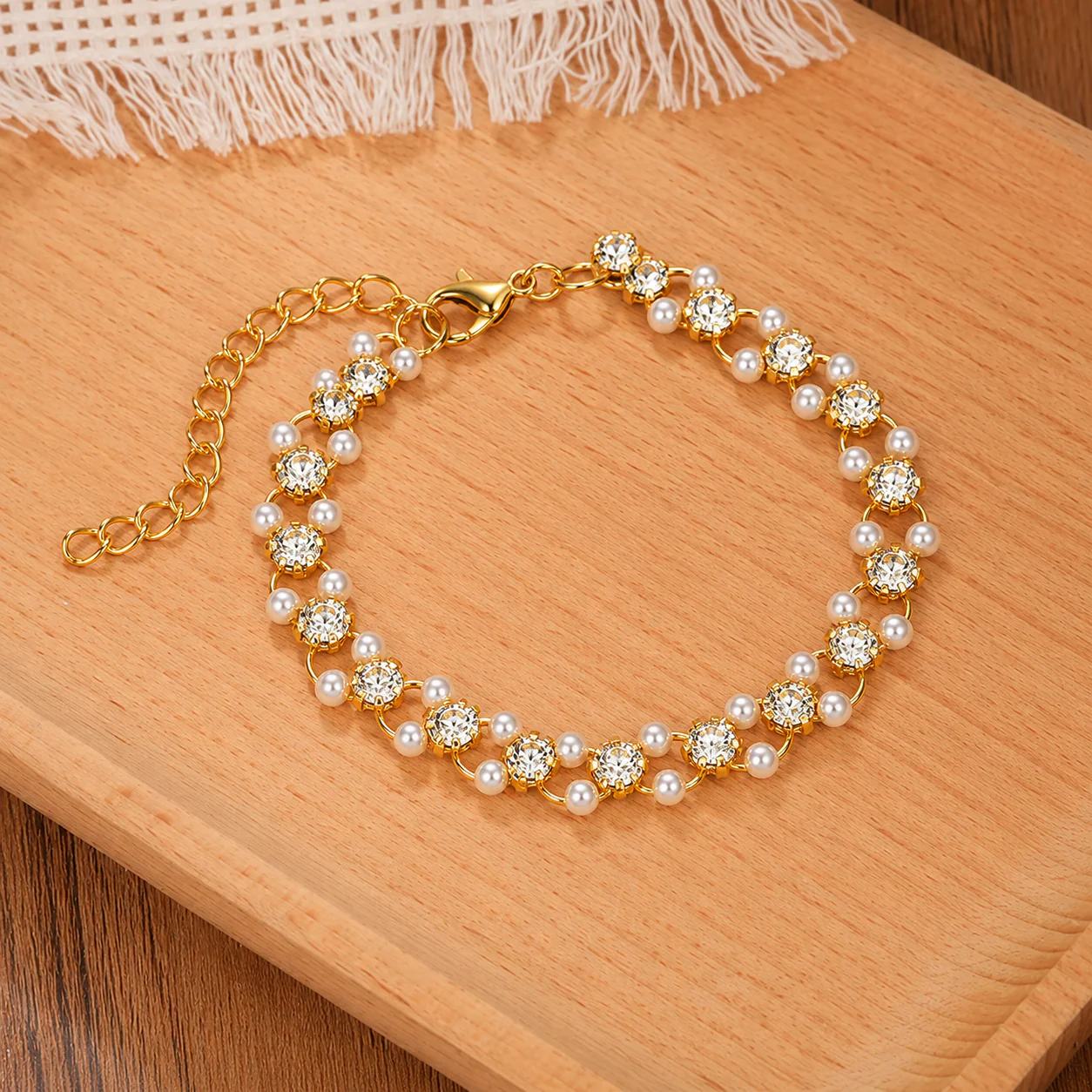 Anti Tarnish Pearl Stone Bracelet for Women - Image 3