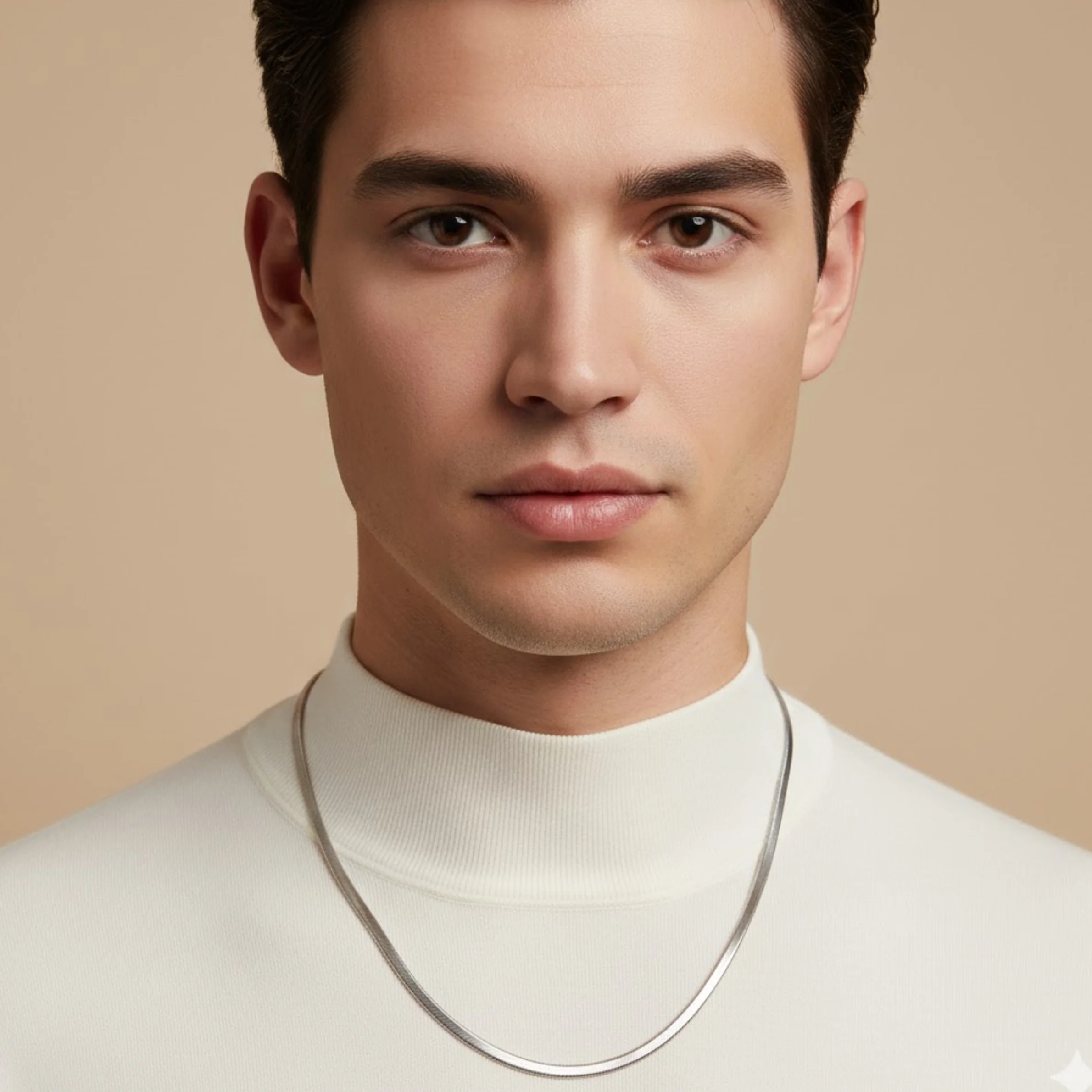 Men - 18k Anti Tarnish Silver Snake Chain - Image 2