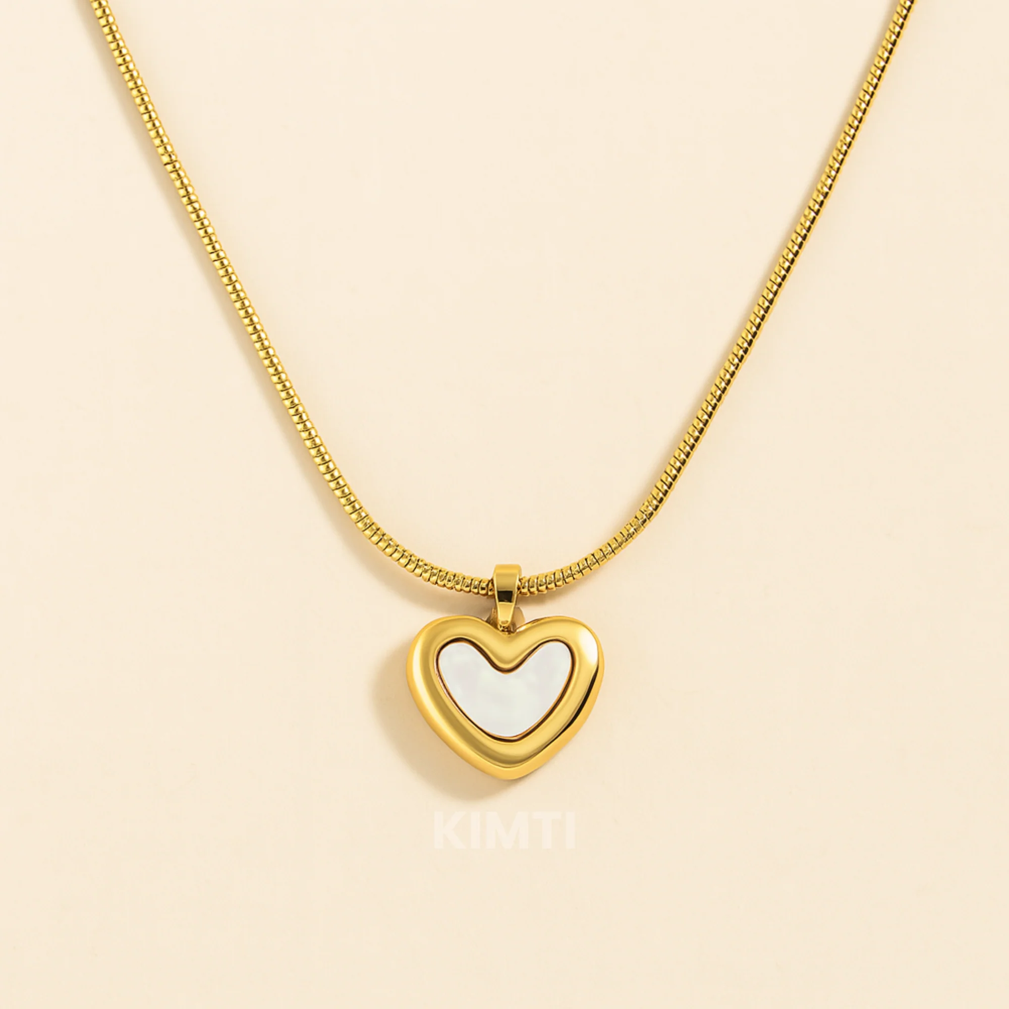 Anti Tarnish White Heart Necklace