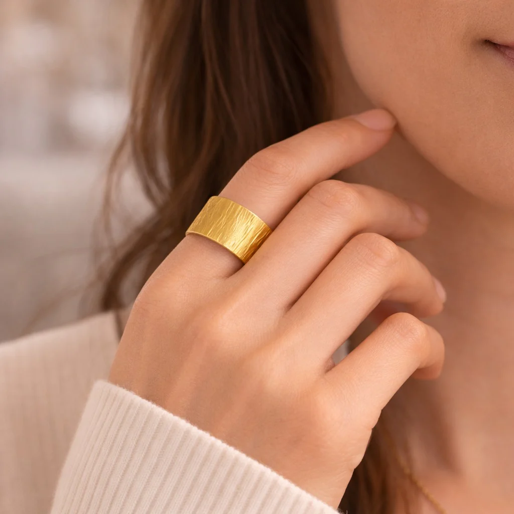 18k Gold Plated Aurora Band Ring - Image 2
