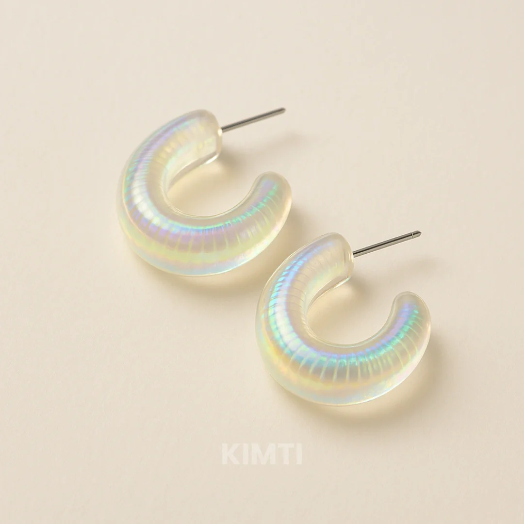 Aurora Hoops Clear Drop Earring - Image 3