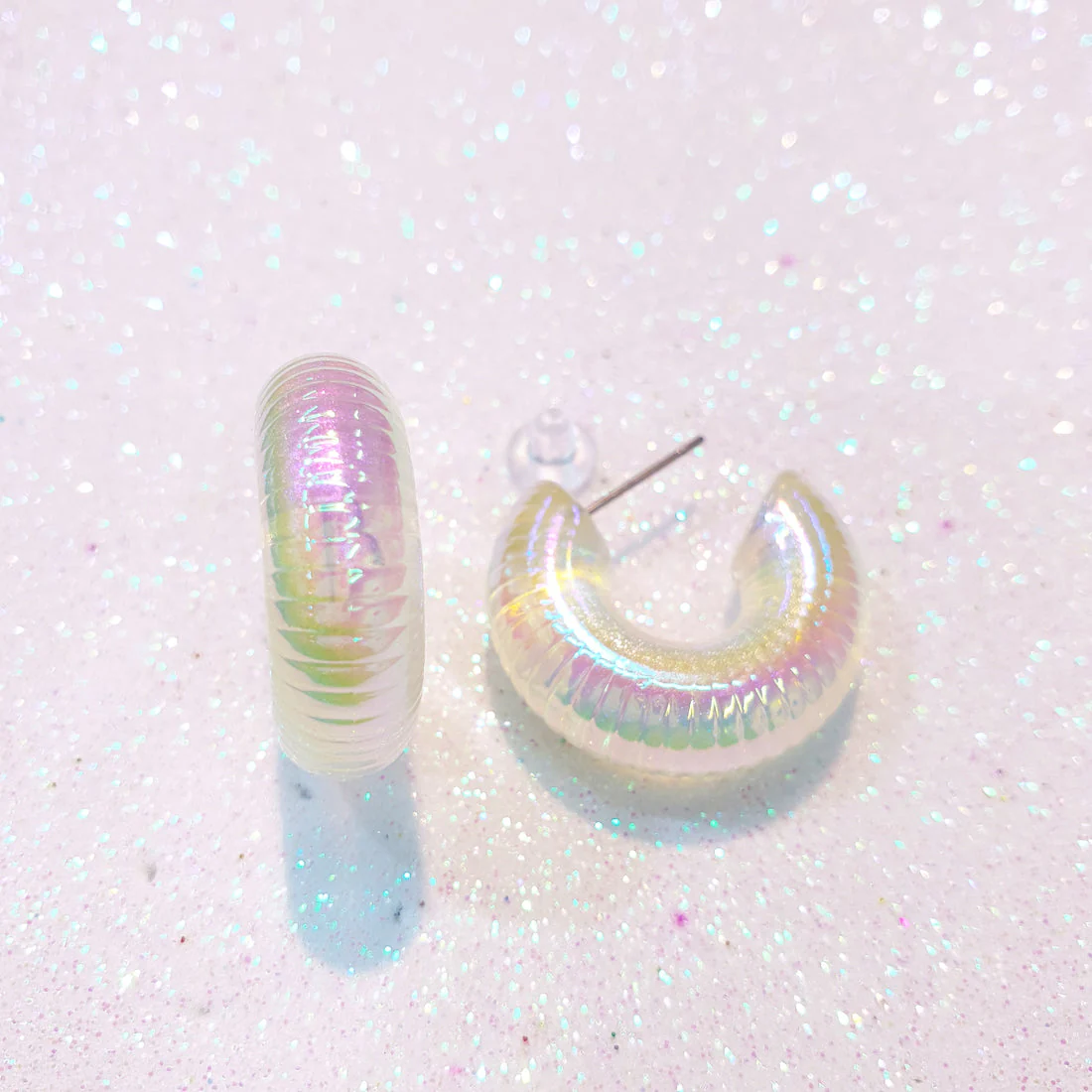 Aurora Hoops Clear Drop Earring - Image 4