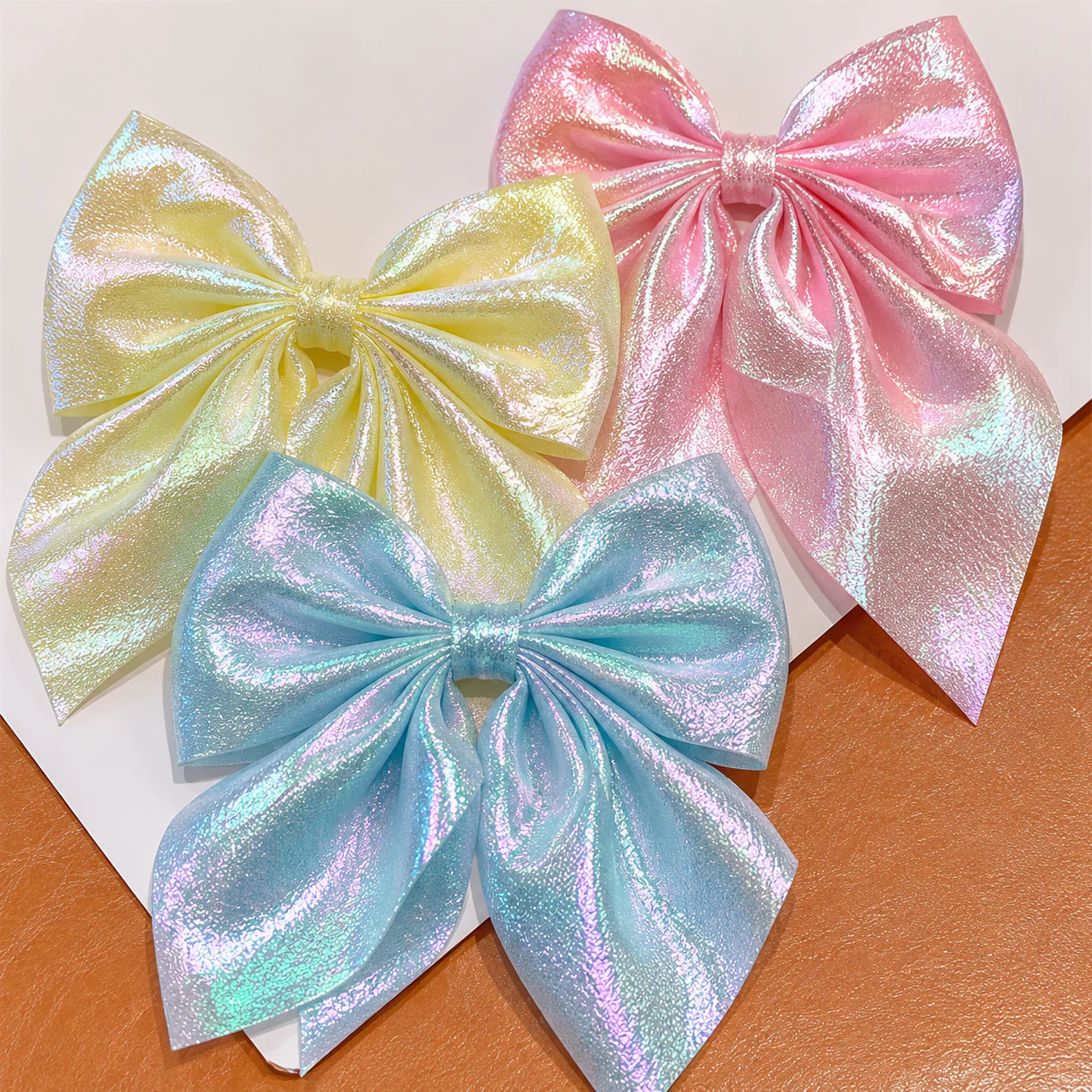Aurora Shine Metallic Hair Bow Set of 3