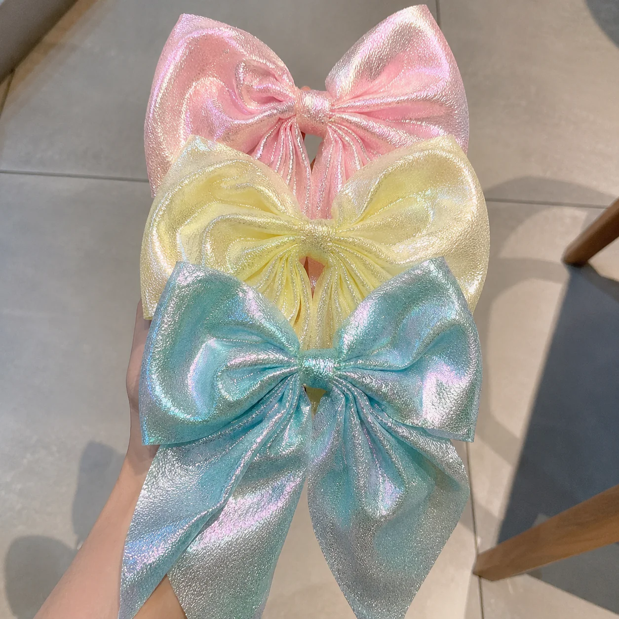 Aurora Shine Metallic Hair Bow Set of 3 - Image 2