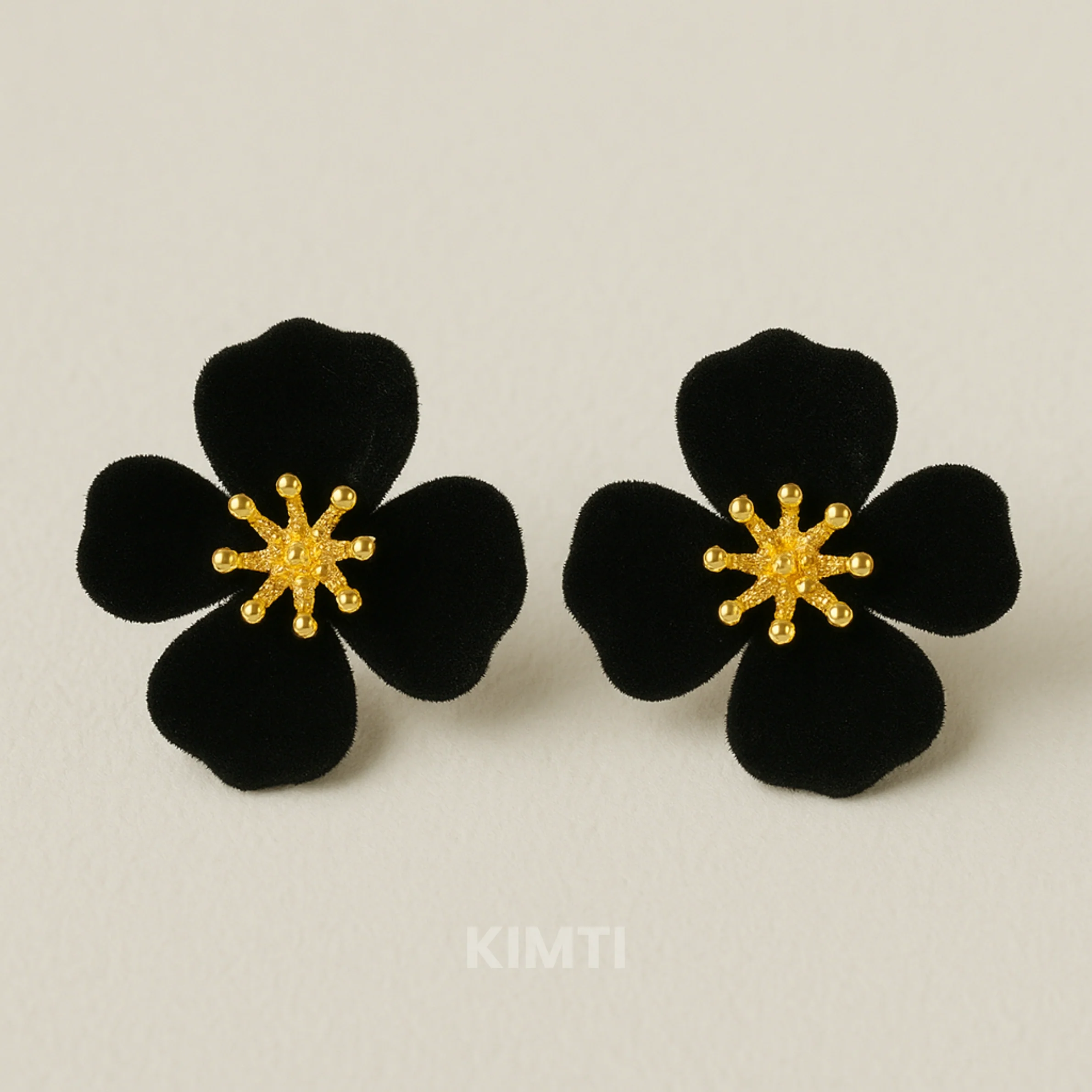 Black Flower Earring