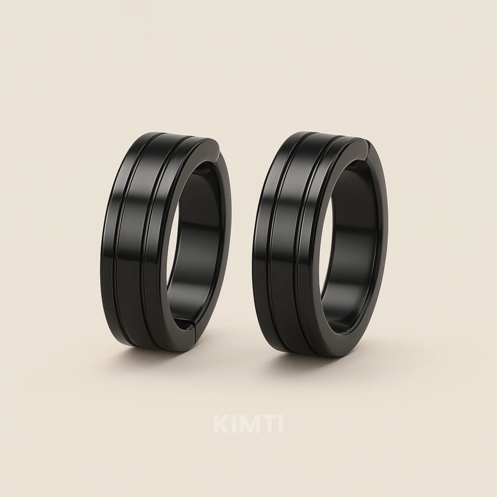 Men-Black Hoop Earring