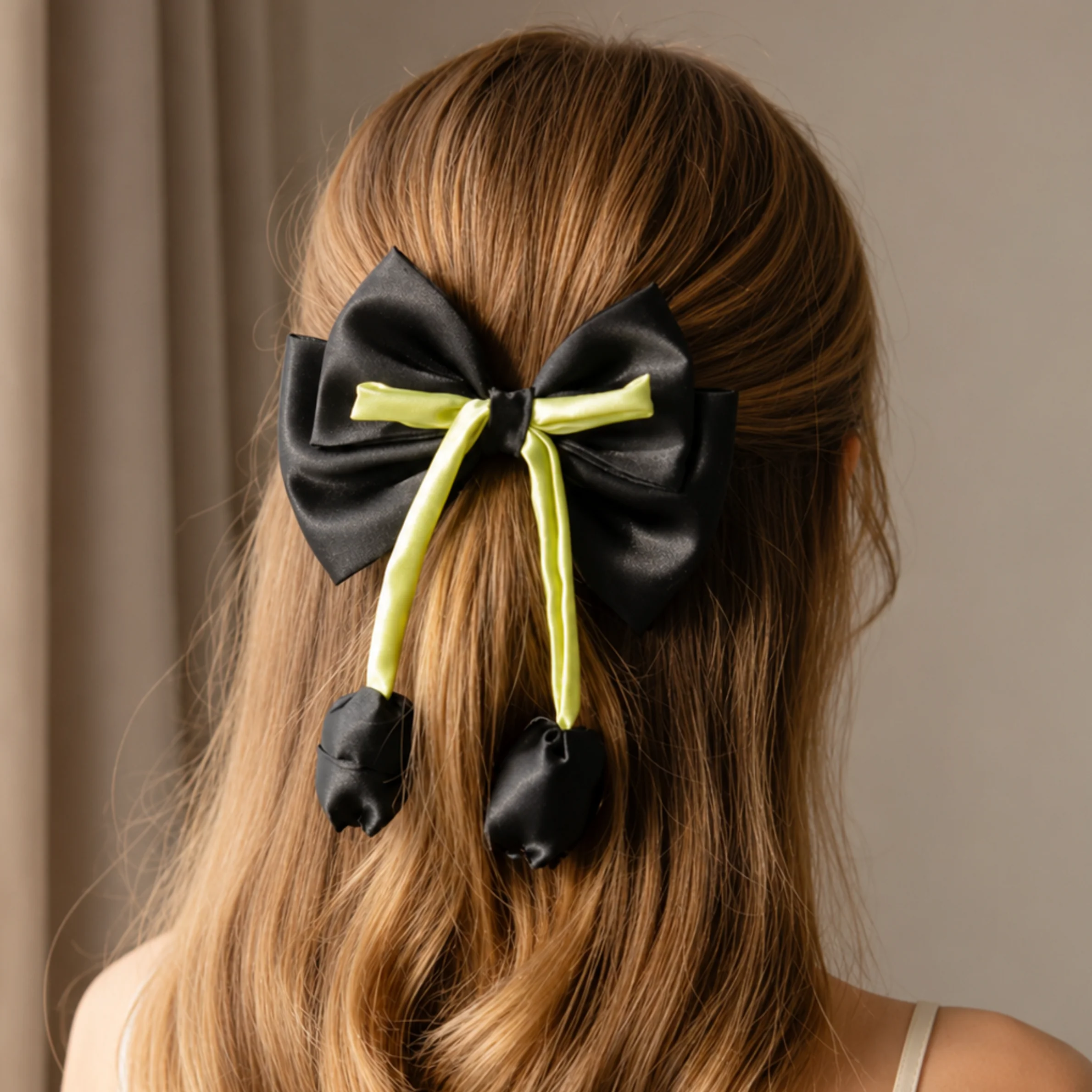 Handmade Tulip Bow Hair Clip for Girls - Image 2