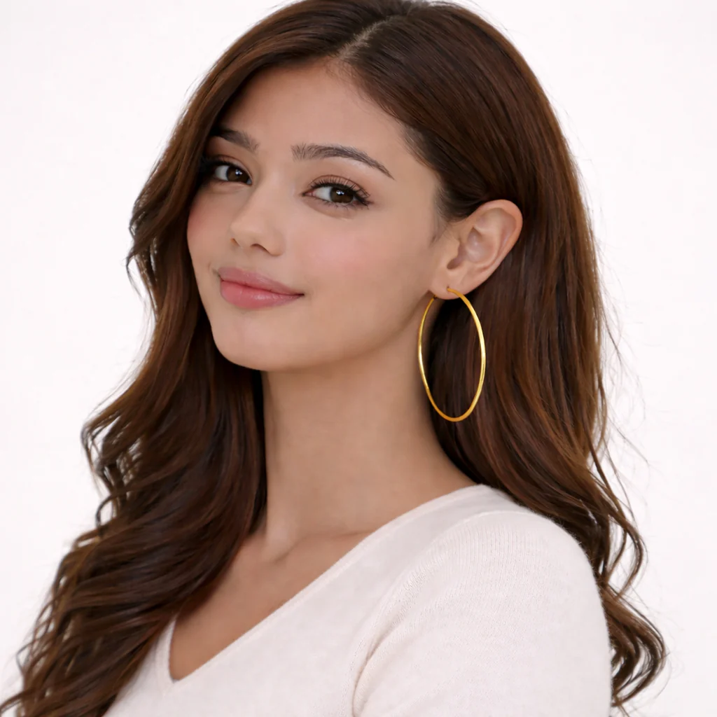 Bling Gold Hoops Earring - Image 2