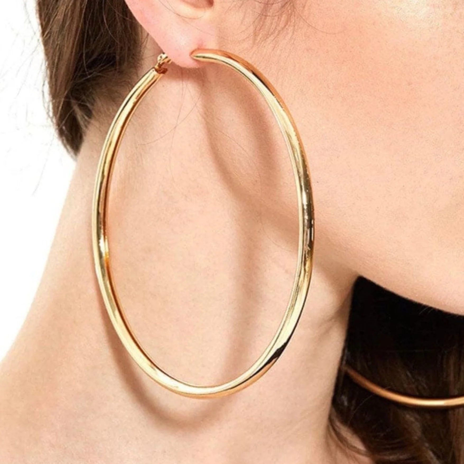 Bling Gold Hoops Earring - Image 3