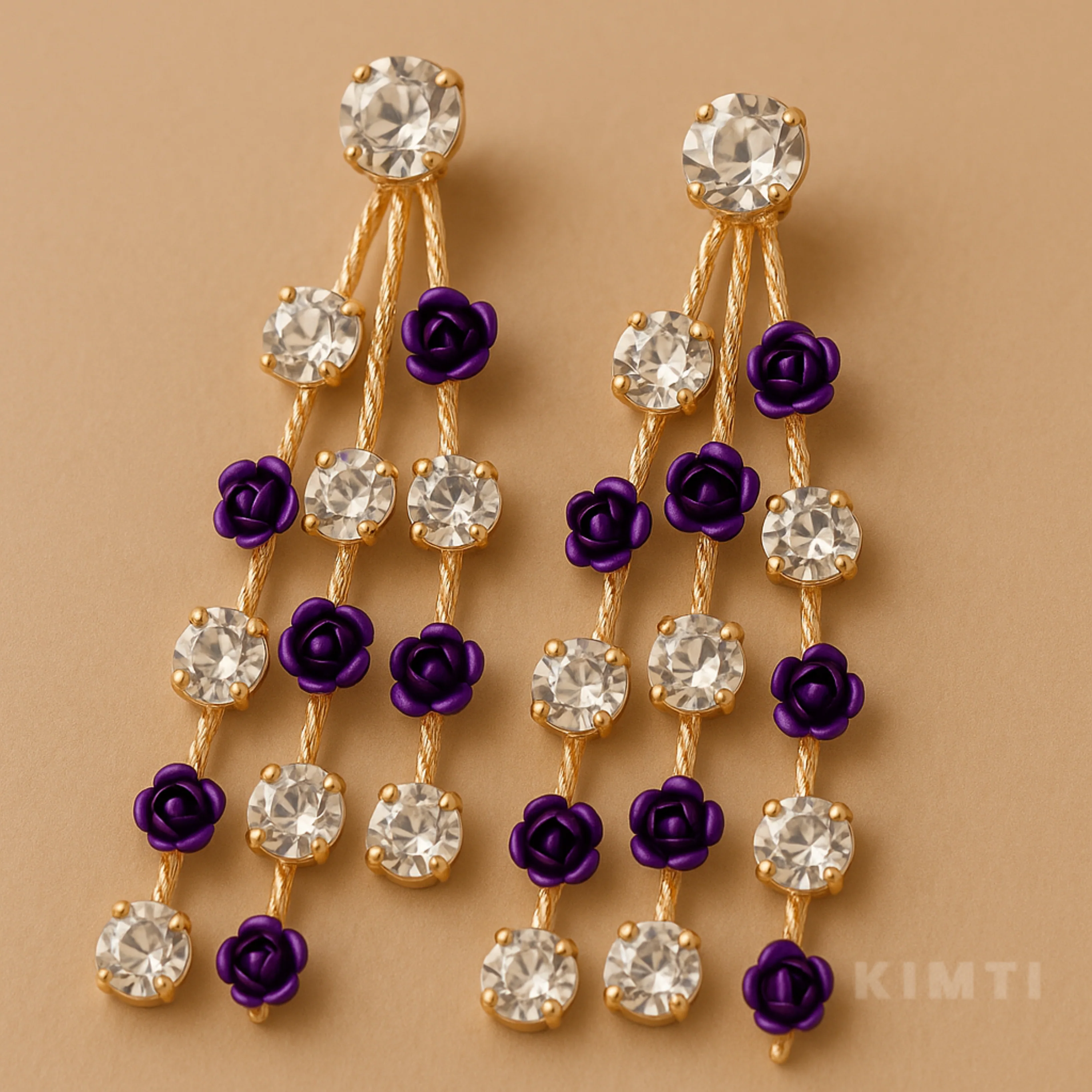 Royal Purple Rose Crystal Cascades