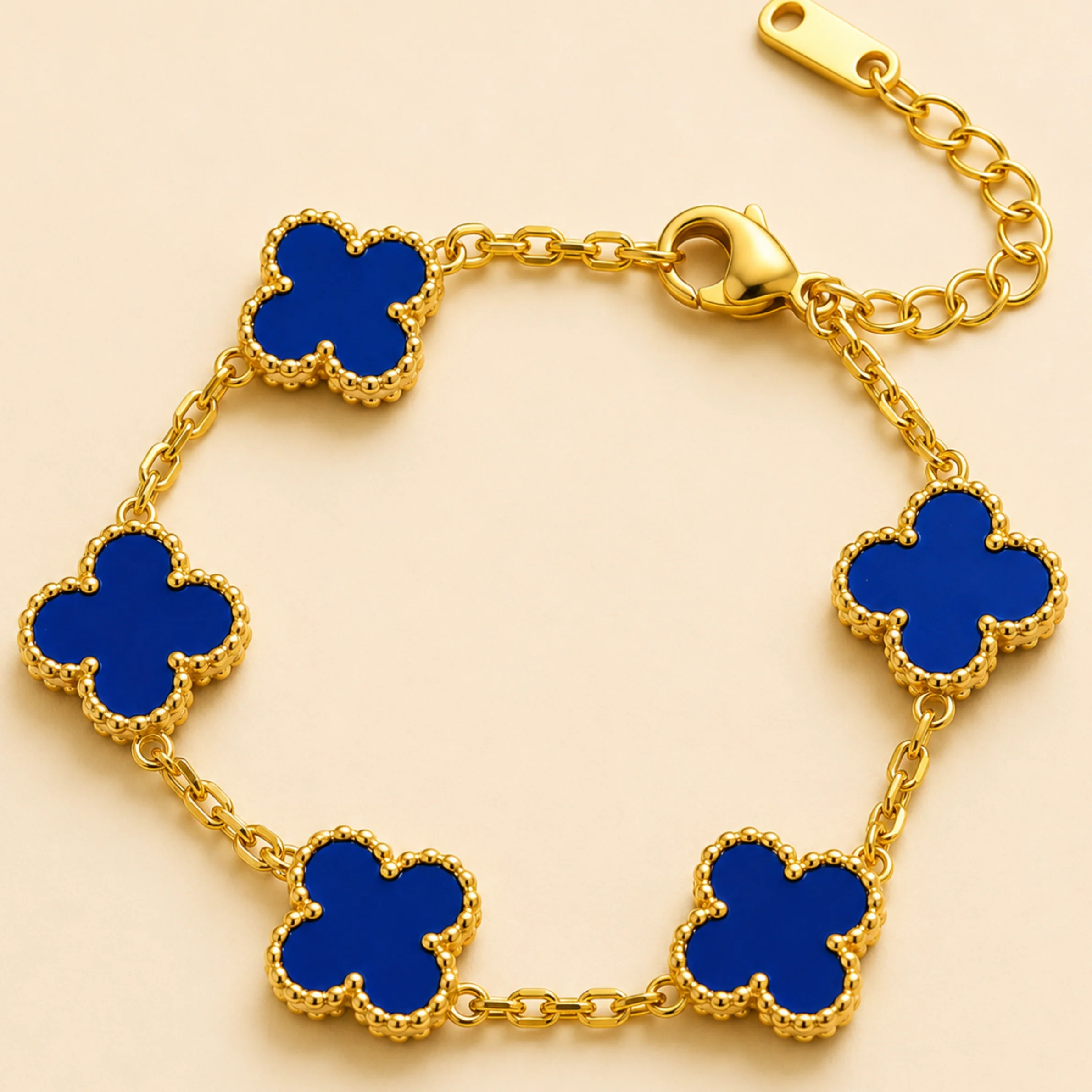 Blue Clover Anti Tarnish Bracelet - Image 3