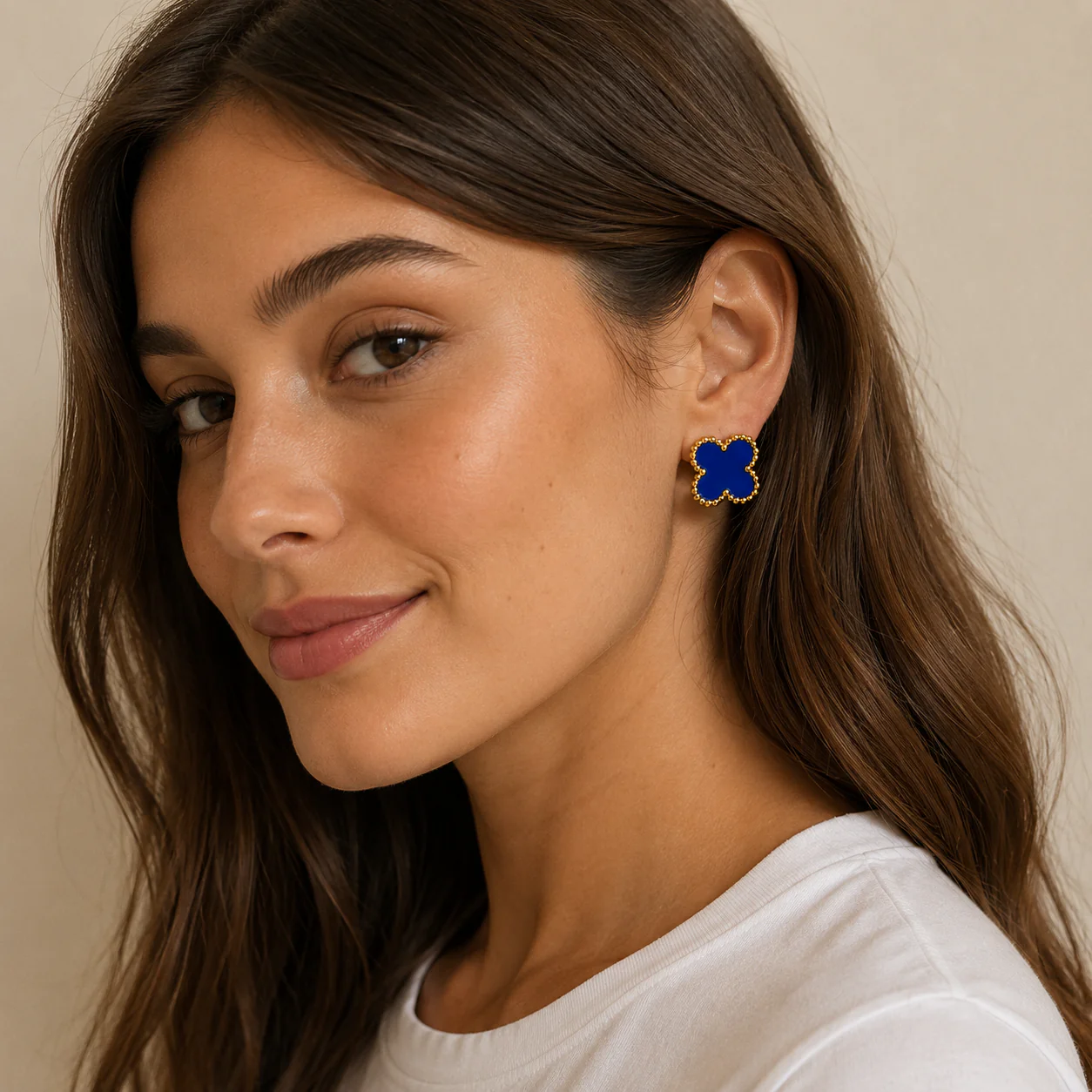 Blue Clover Anti Tarnish Earring - Image 3