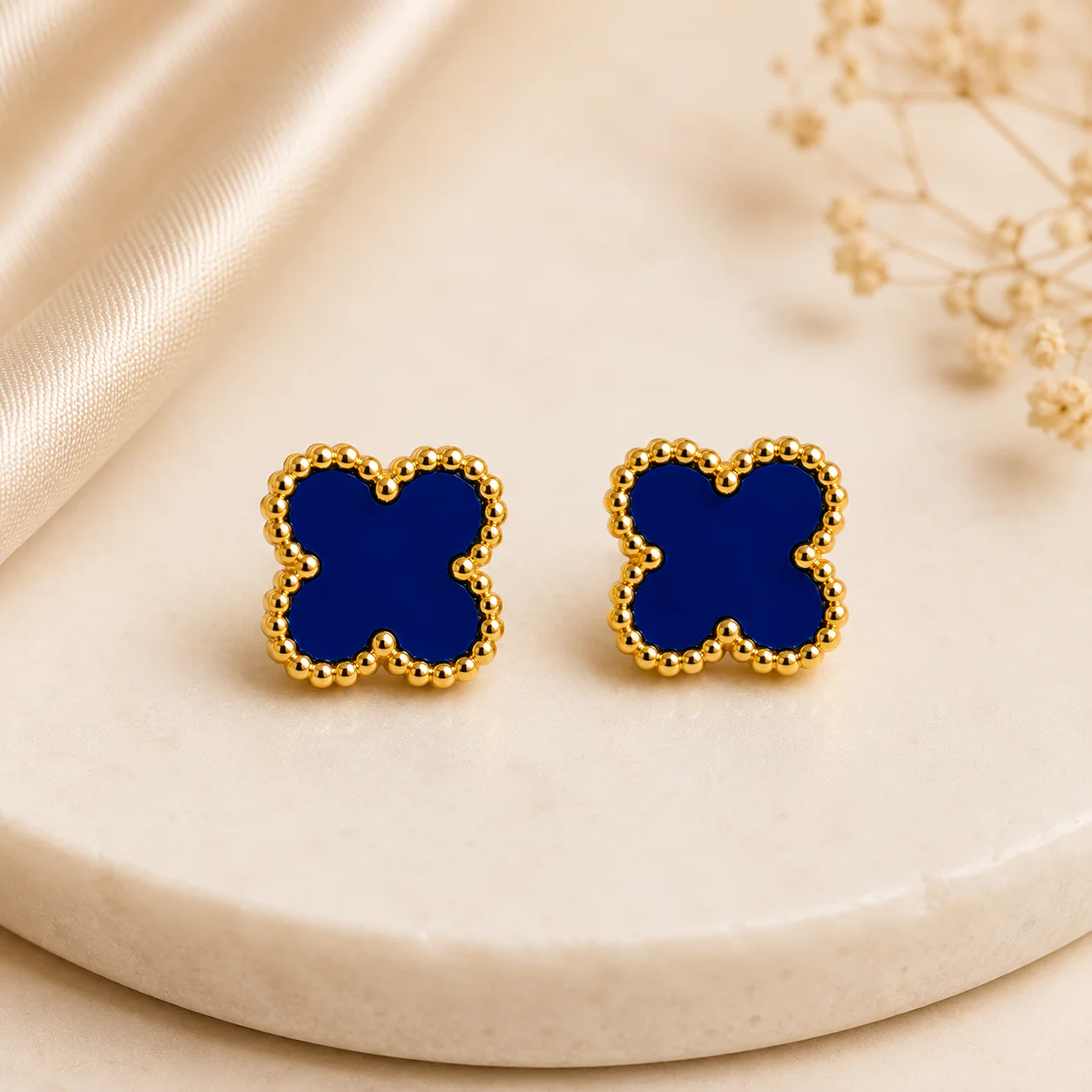 Blue Clover Anti Tarnish Earring - Image 4