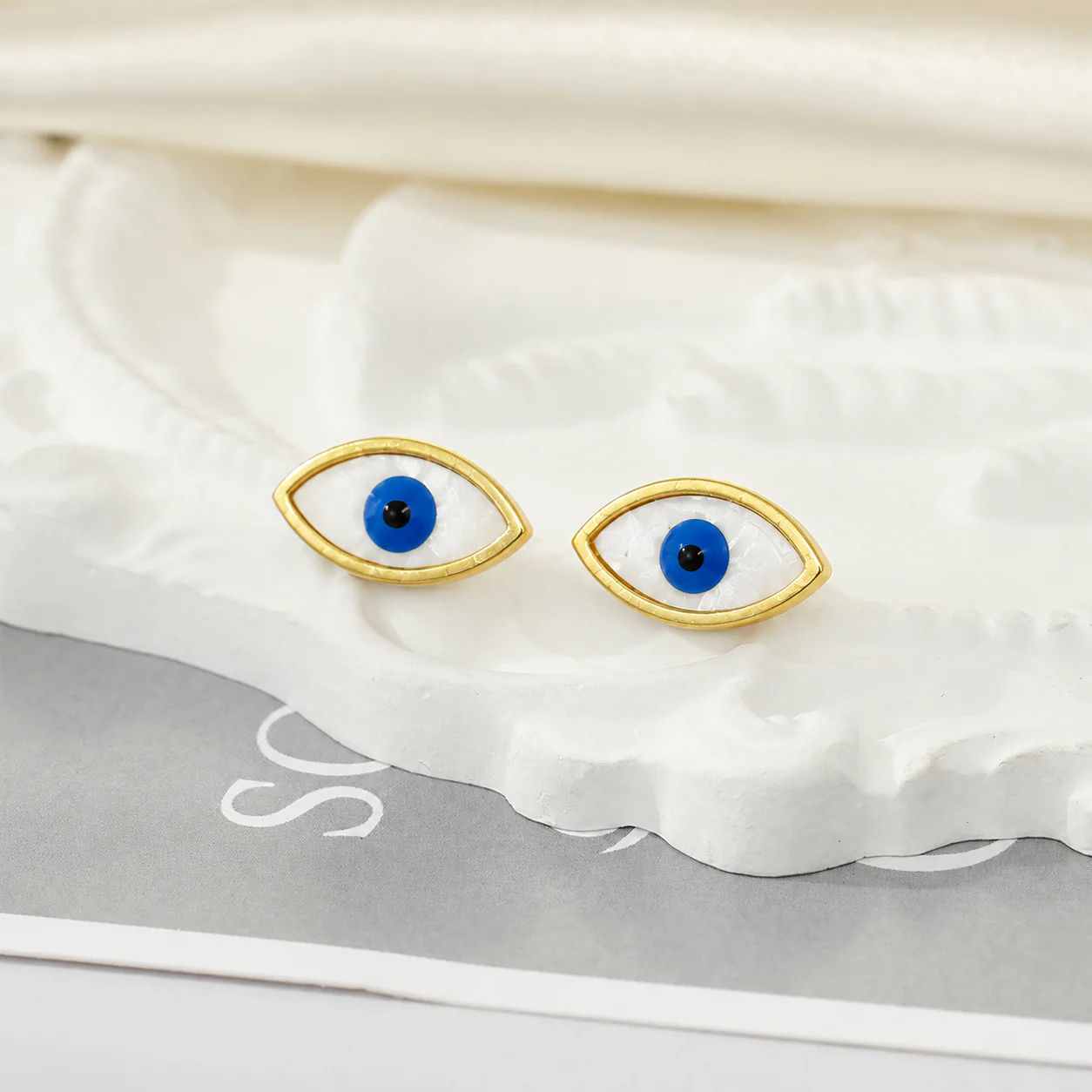 Blue Nazar Minimal Studs Earrings