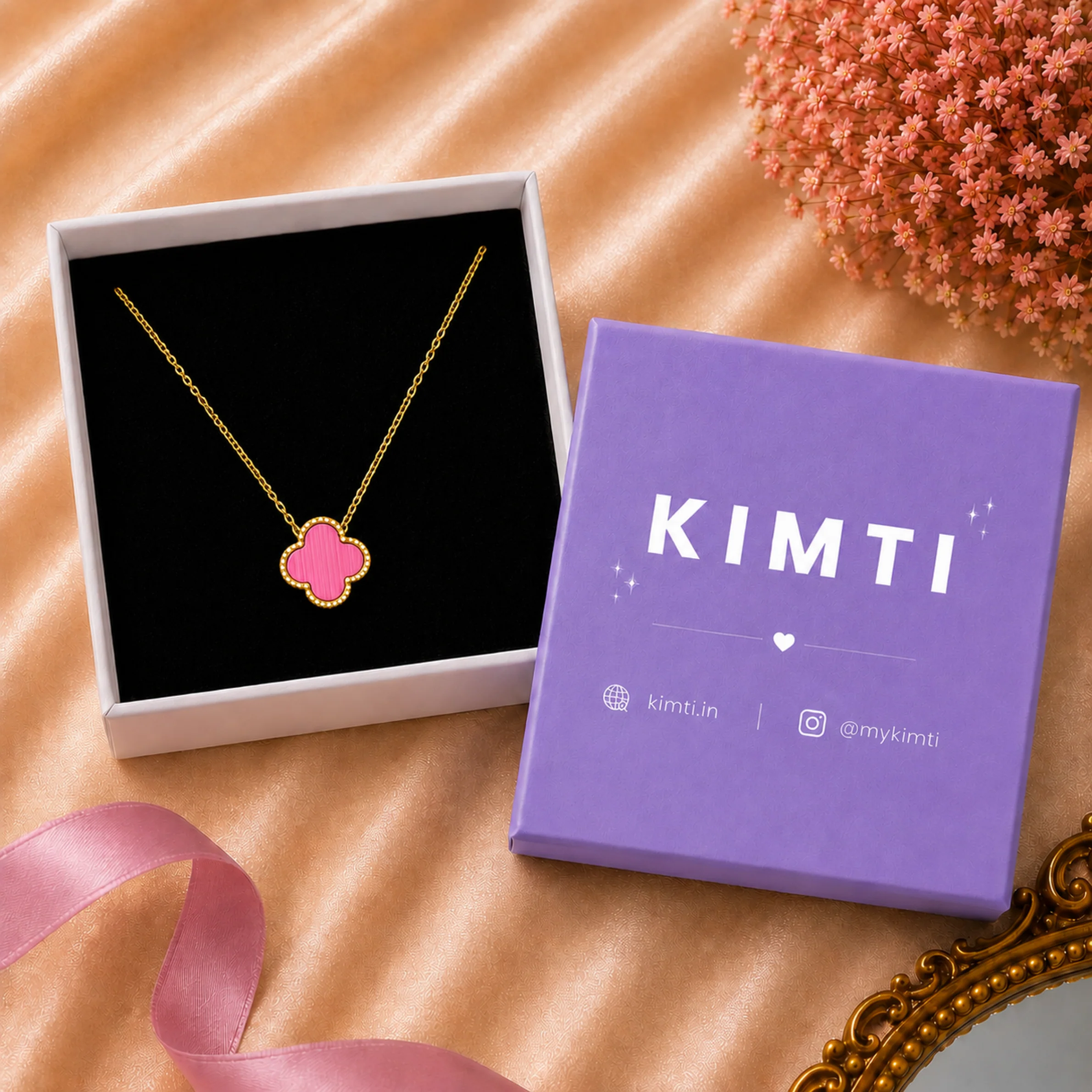 Pink Clover Necklace - Image 6