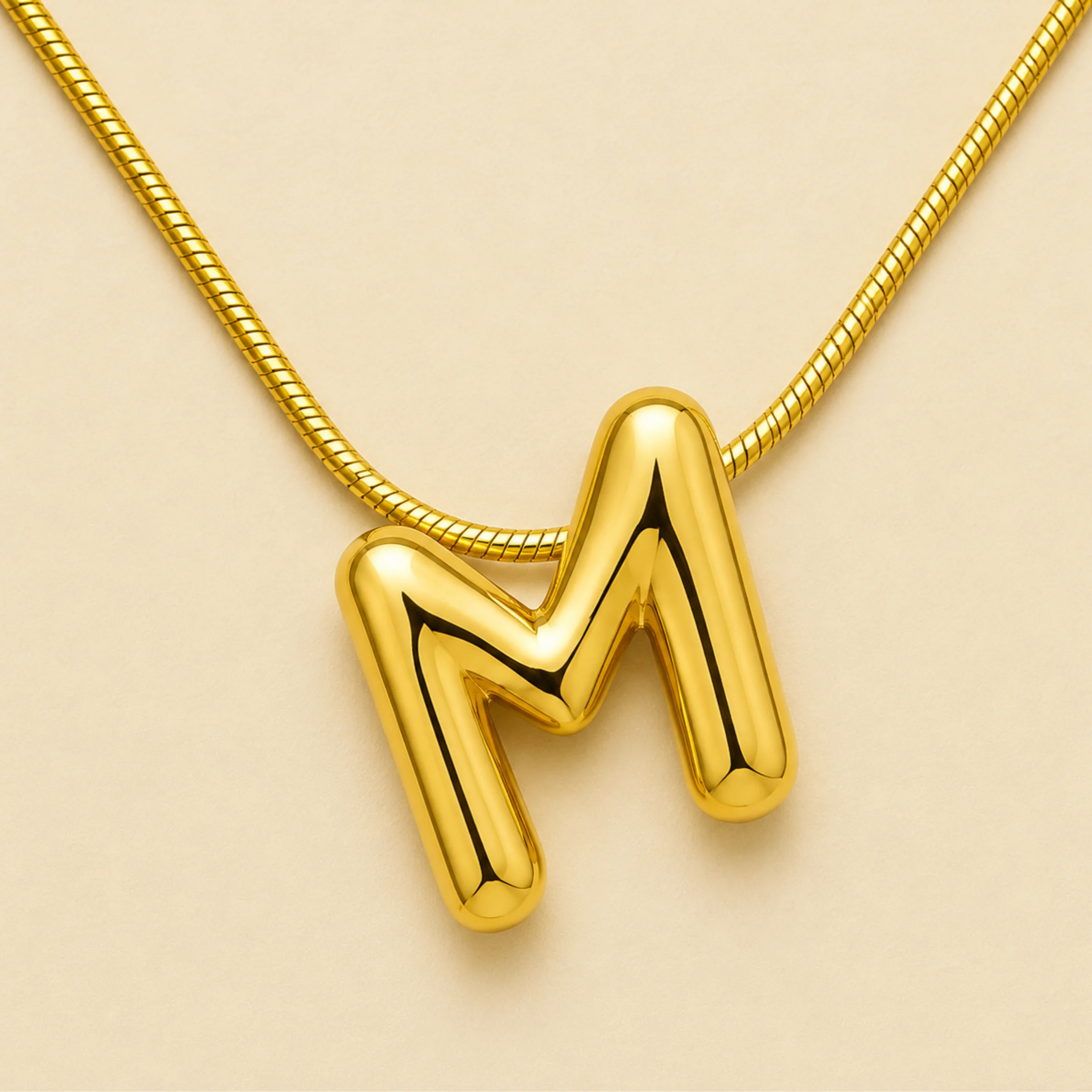 Initials Letter "M" Anti Tarnish Necklace - Image 4