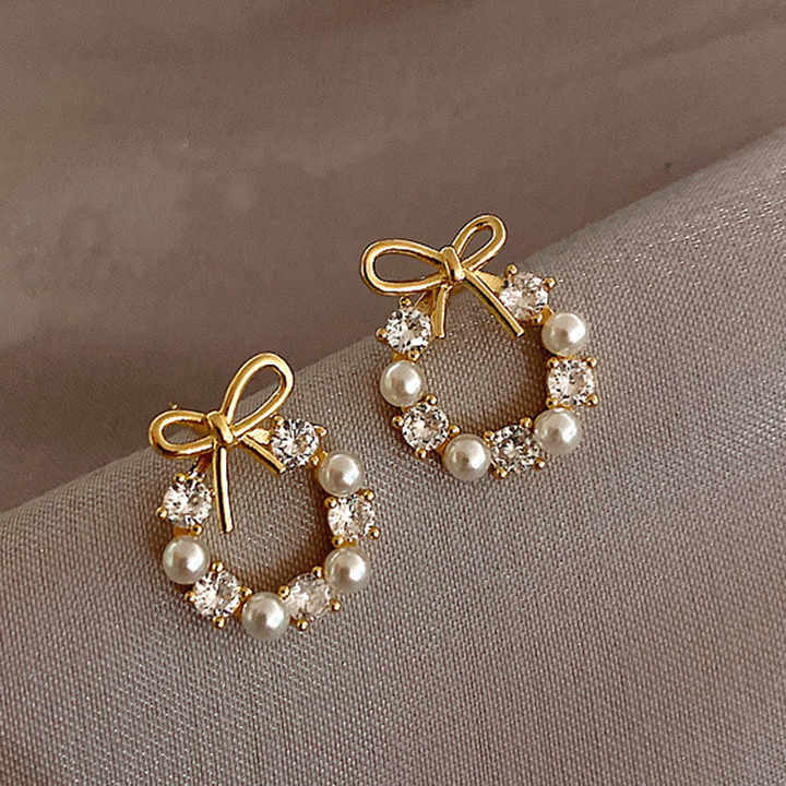Just Rs. 49 Business Chic White Pearls Stud Earring - Image 5