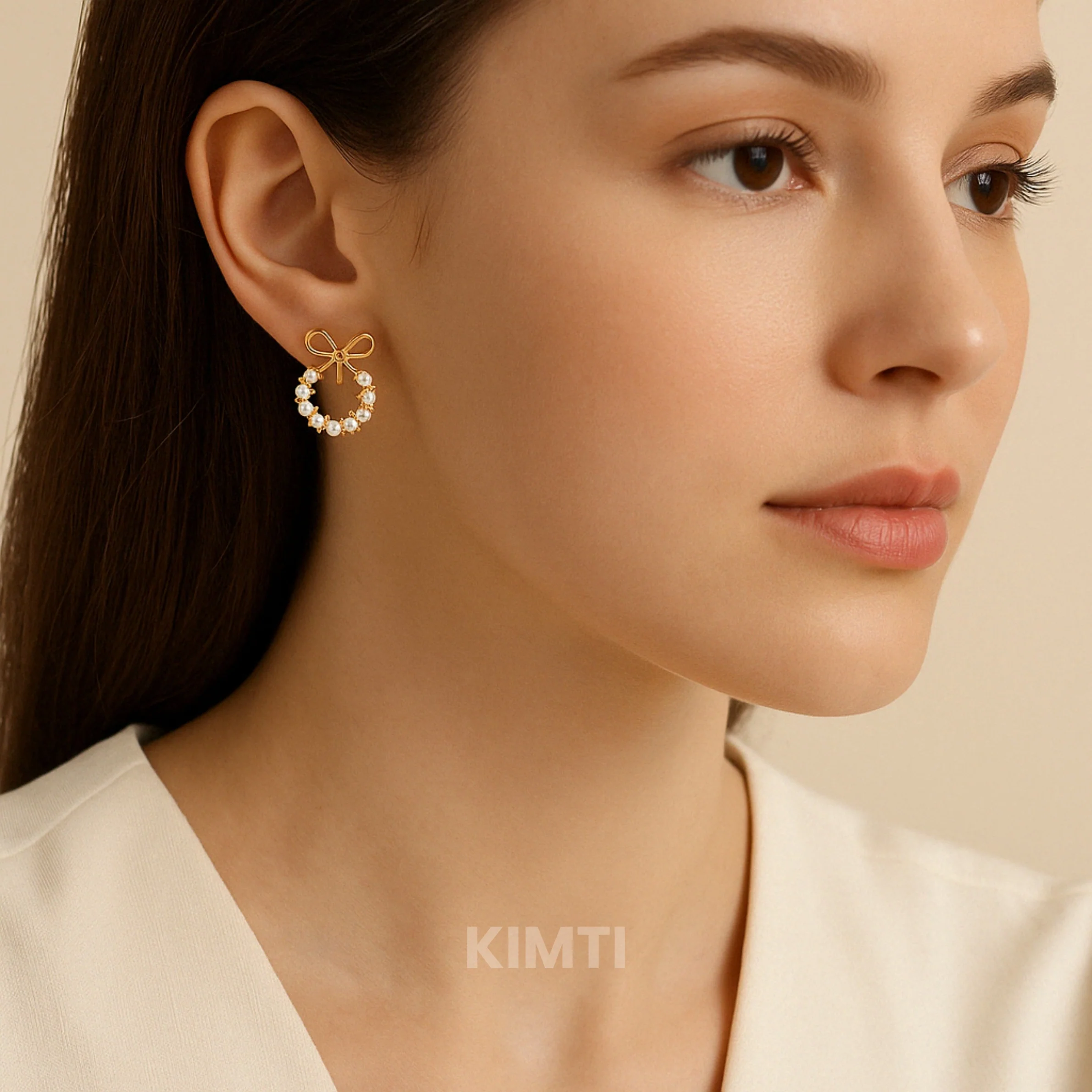 Just Rs. 49 Business Chic White Pearls Stud Earring - Image 6