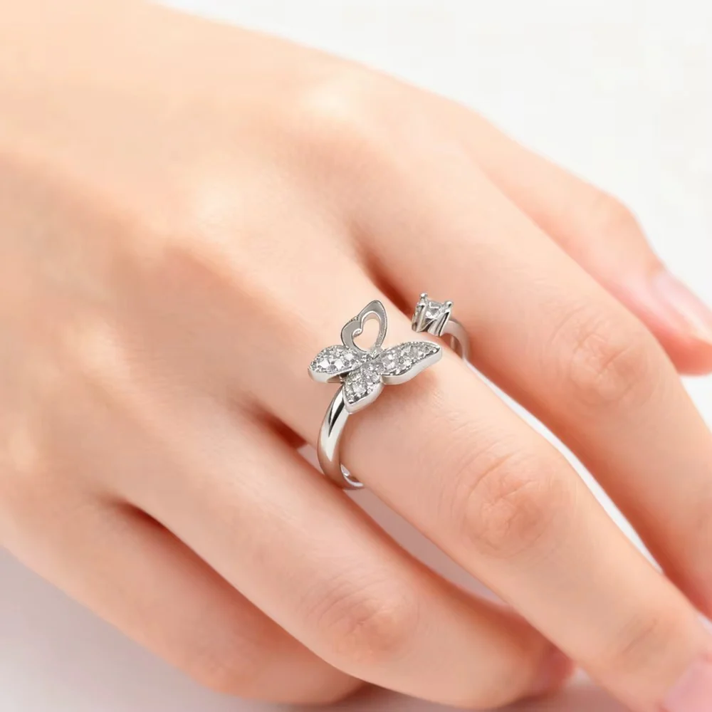 Butterfly Spark Solitaire Ring - Image 3
