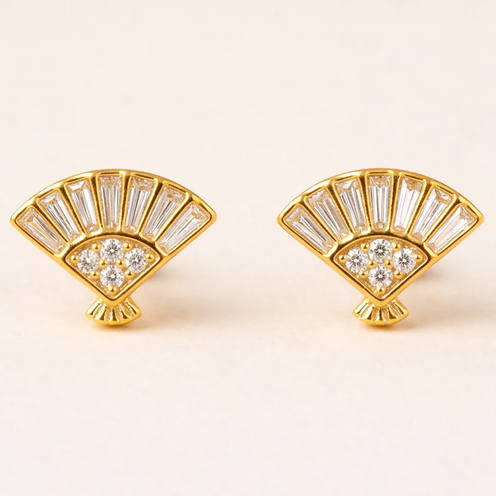 Celeste Fan Crystal Earrings