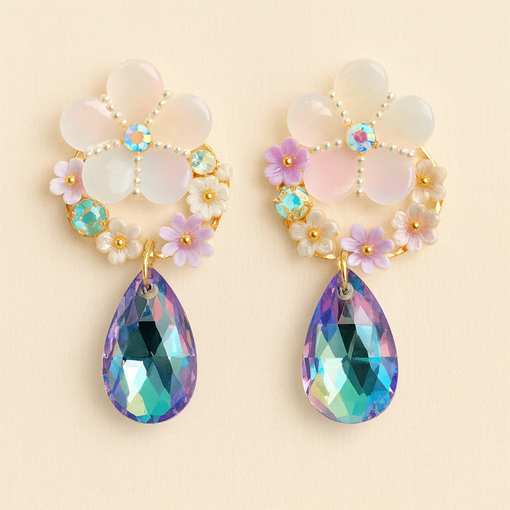 Moonlit Bloom Drops Earring