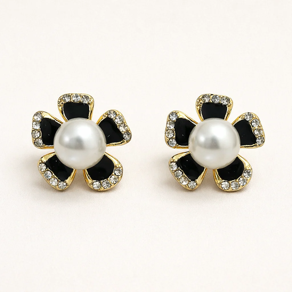 Celeste Midnight Flower Bloom Earrings