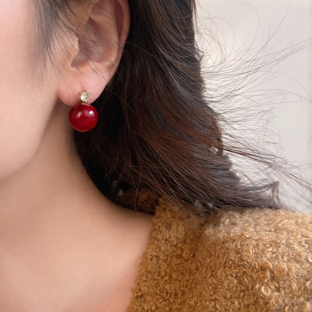 Crimson Love Drop Earrings - Image 4
