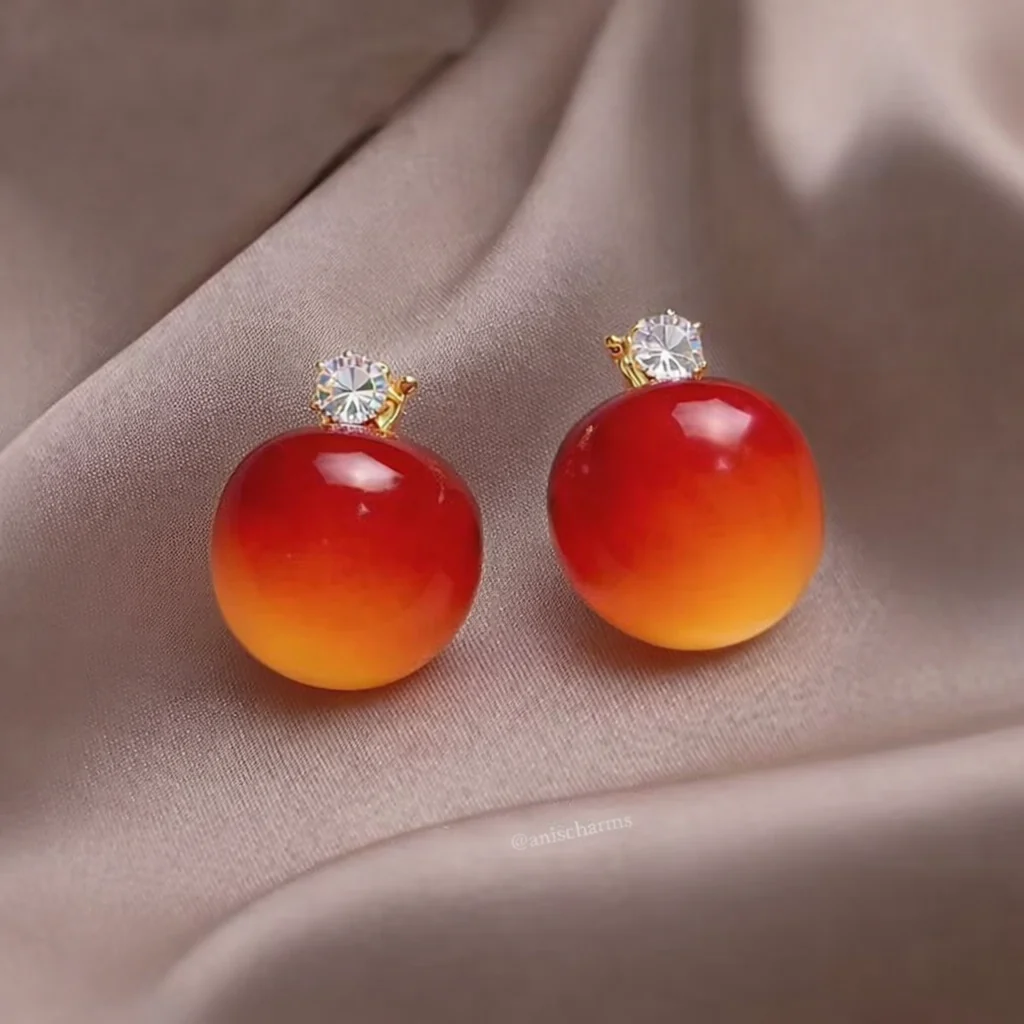 Crimson Sunset Charm Earrings - Image 2