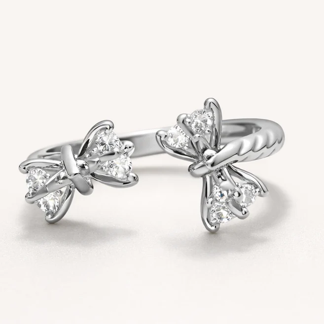 Crystal Butterfly Open Ring - Image 3