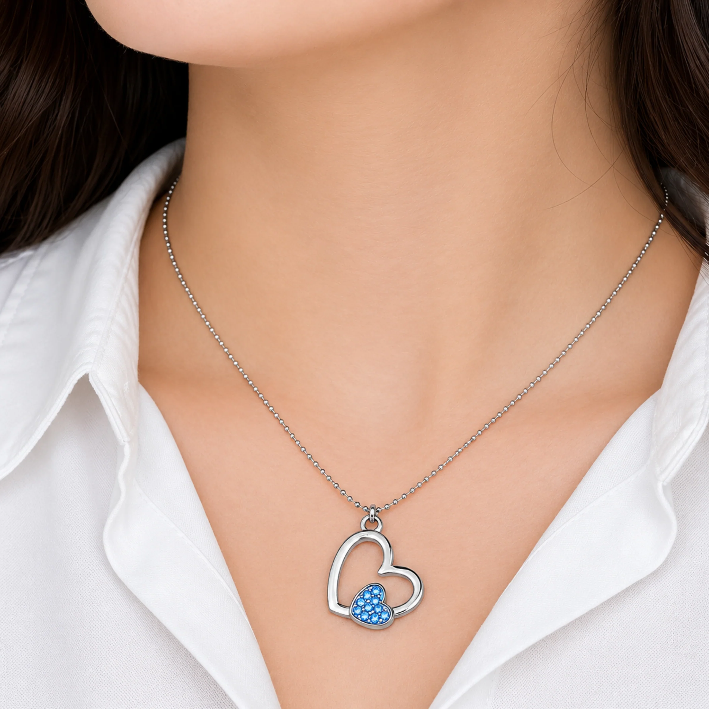 Crystal Heart Charm Necklace - Image 2
