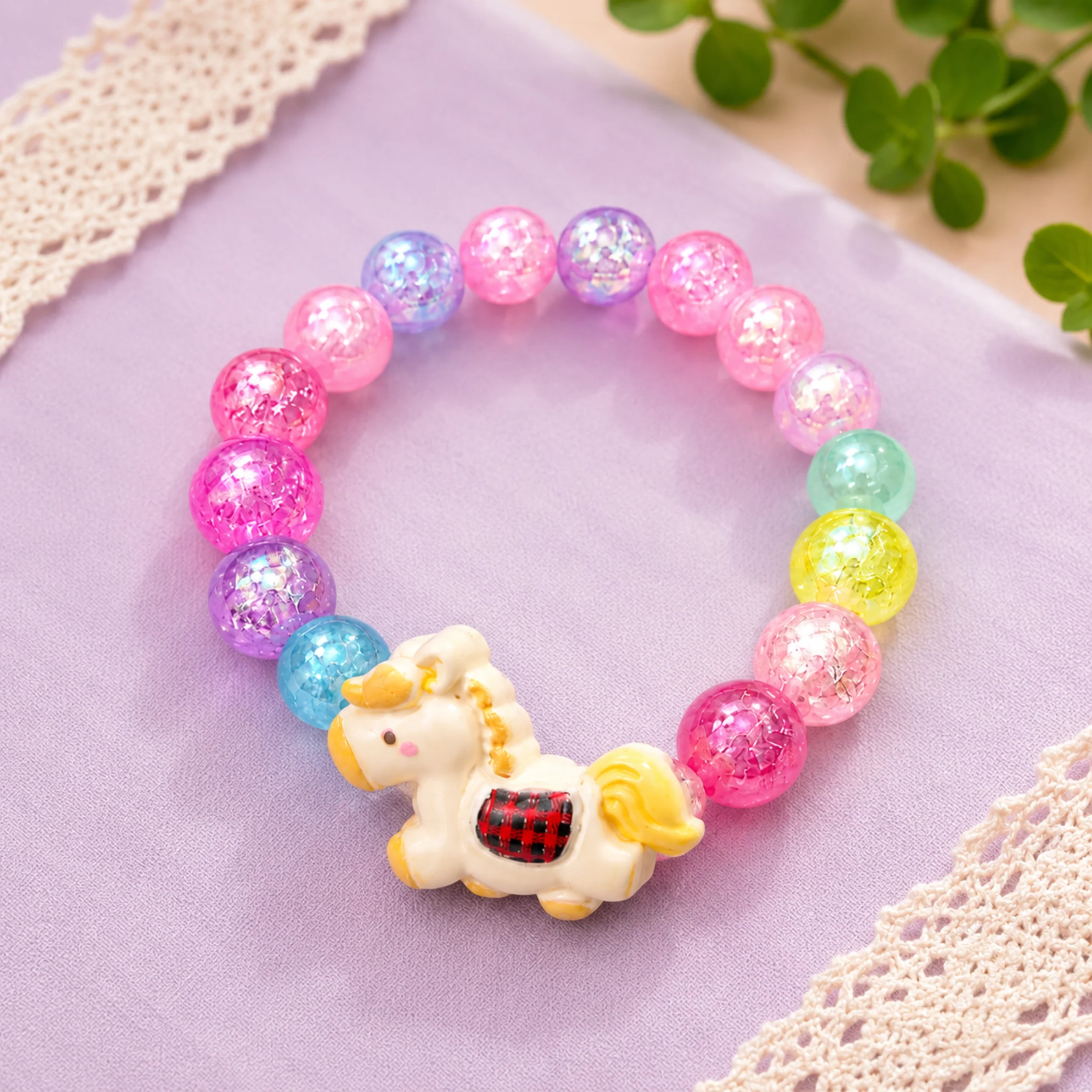Cute Pony Unicorn Elastic Bracelet for Girls - Image 3