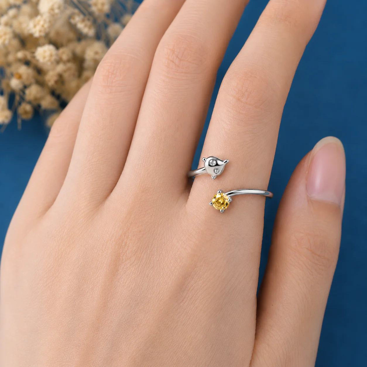 Dainty Cat Charm Ring - Image 2