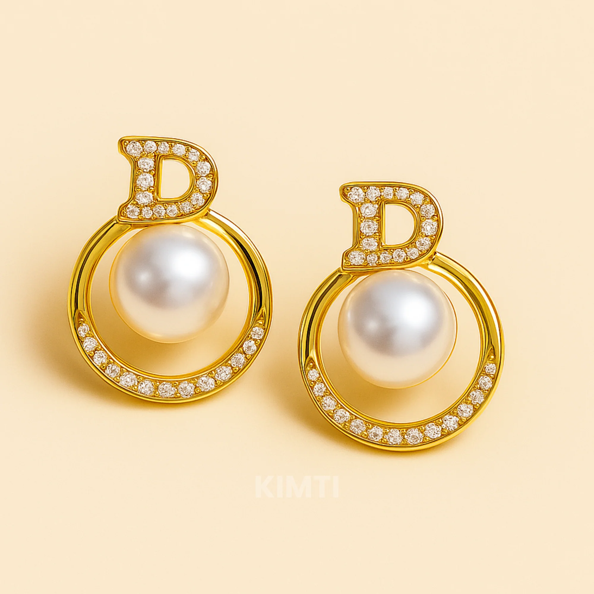 Diamond D Pearl Elegance Earring