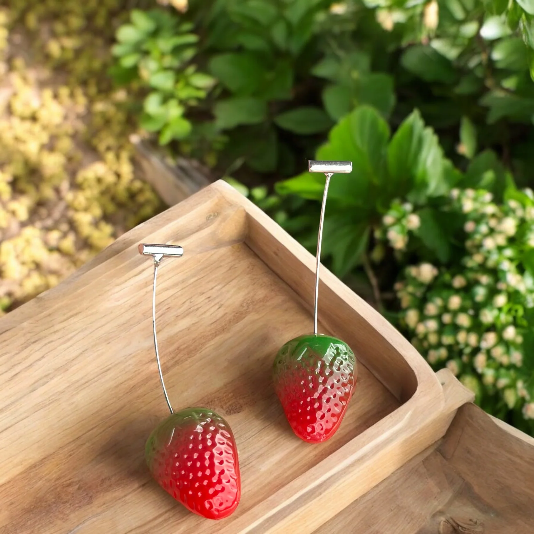 Just Rs. 49 Starry Strawberry Red Drop Earring - Image 5