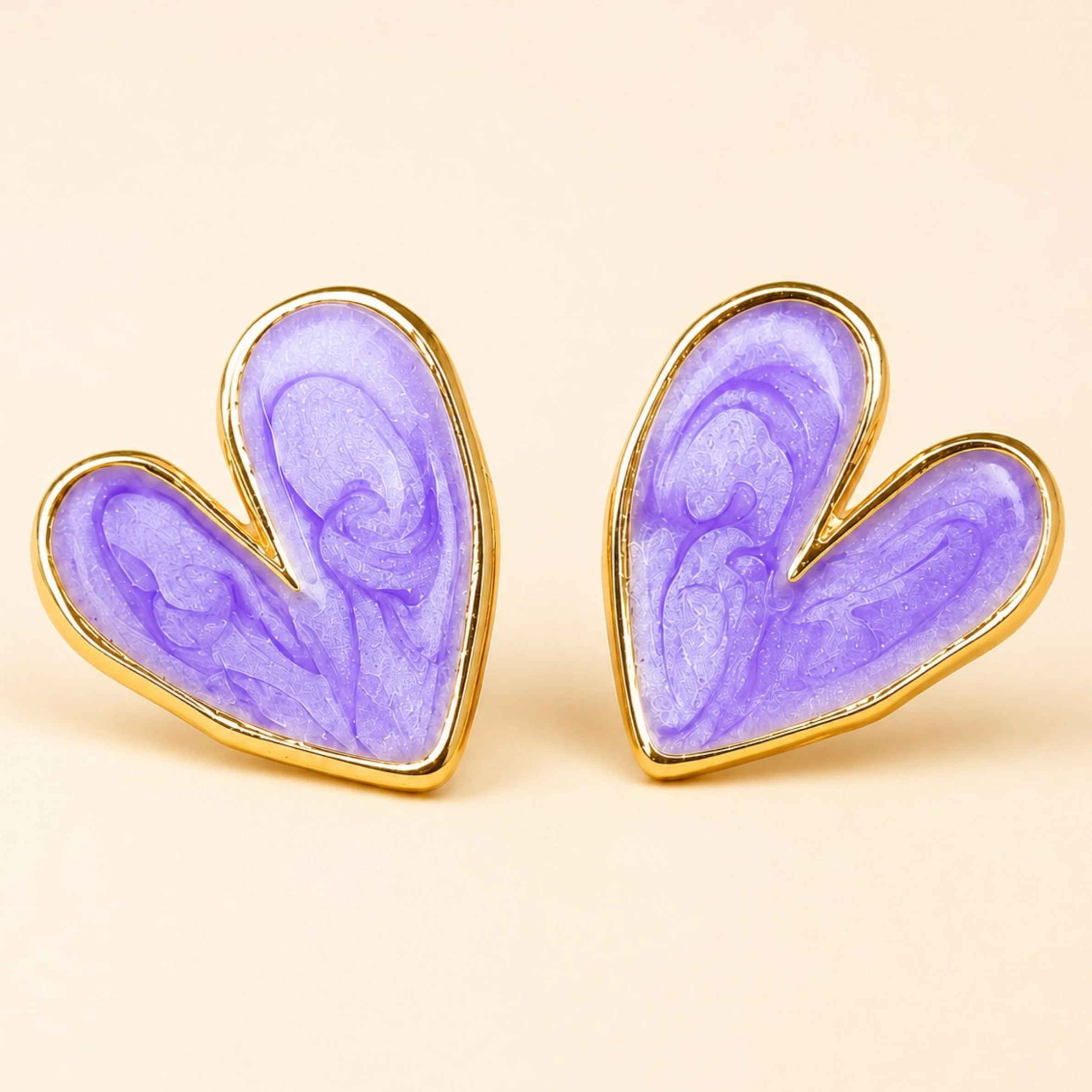 Drop Love Heart Shape Stud Earrings - Image 2